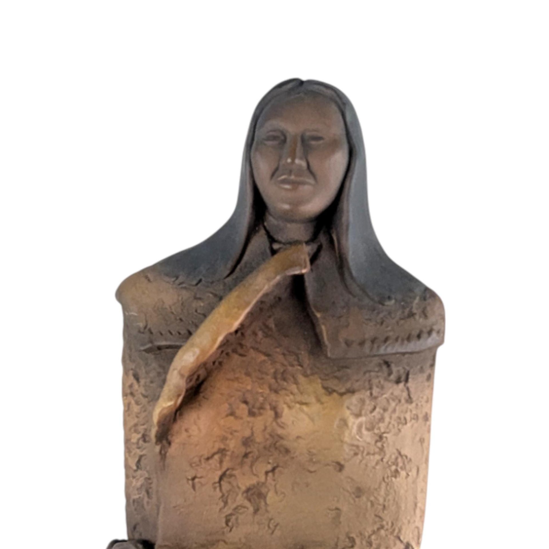 Vintage Indigenous Style Figure: JH Boone Co. Terracotta Statue