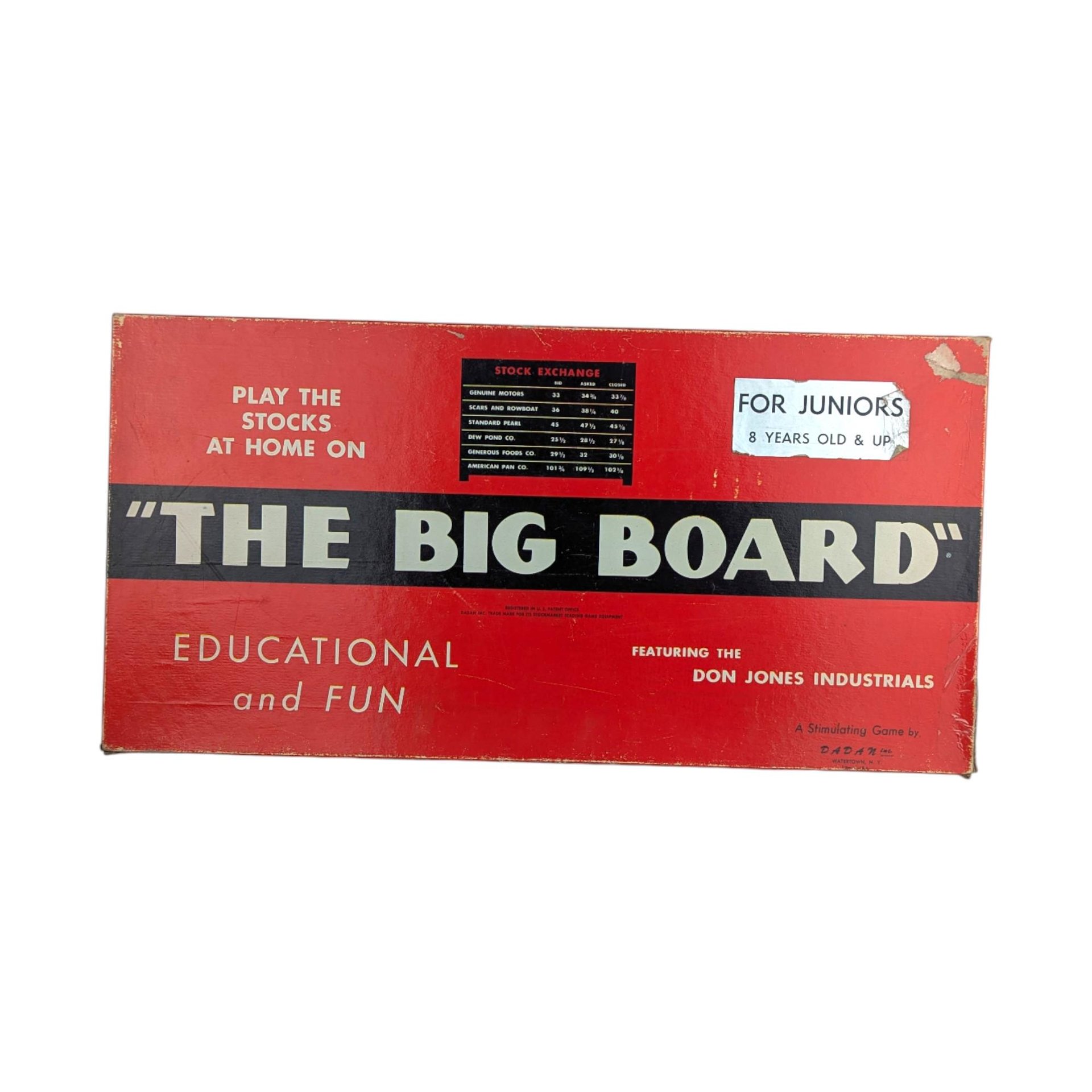 Vintage 1960 The Big Board Game: Dadan Inc. Stock Exchange Game