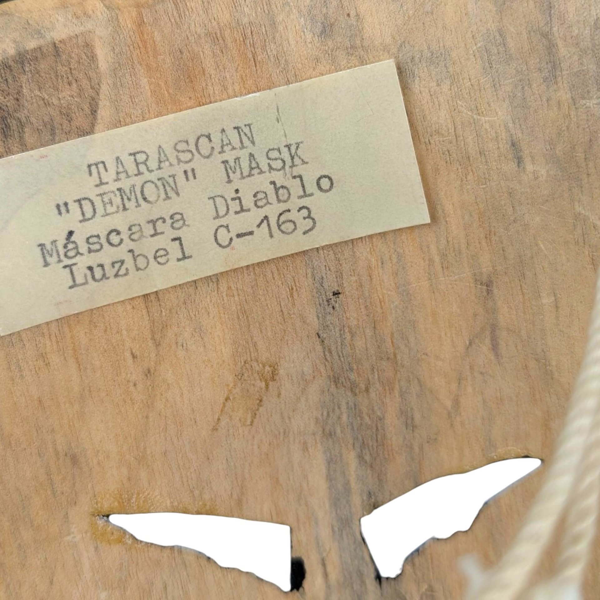 Vintage 1980s Tarascan Devil Mask: Mexican Folk Art Hand Carved Wood Diablo