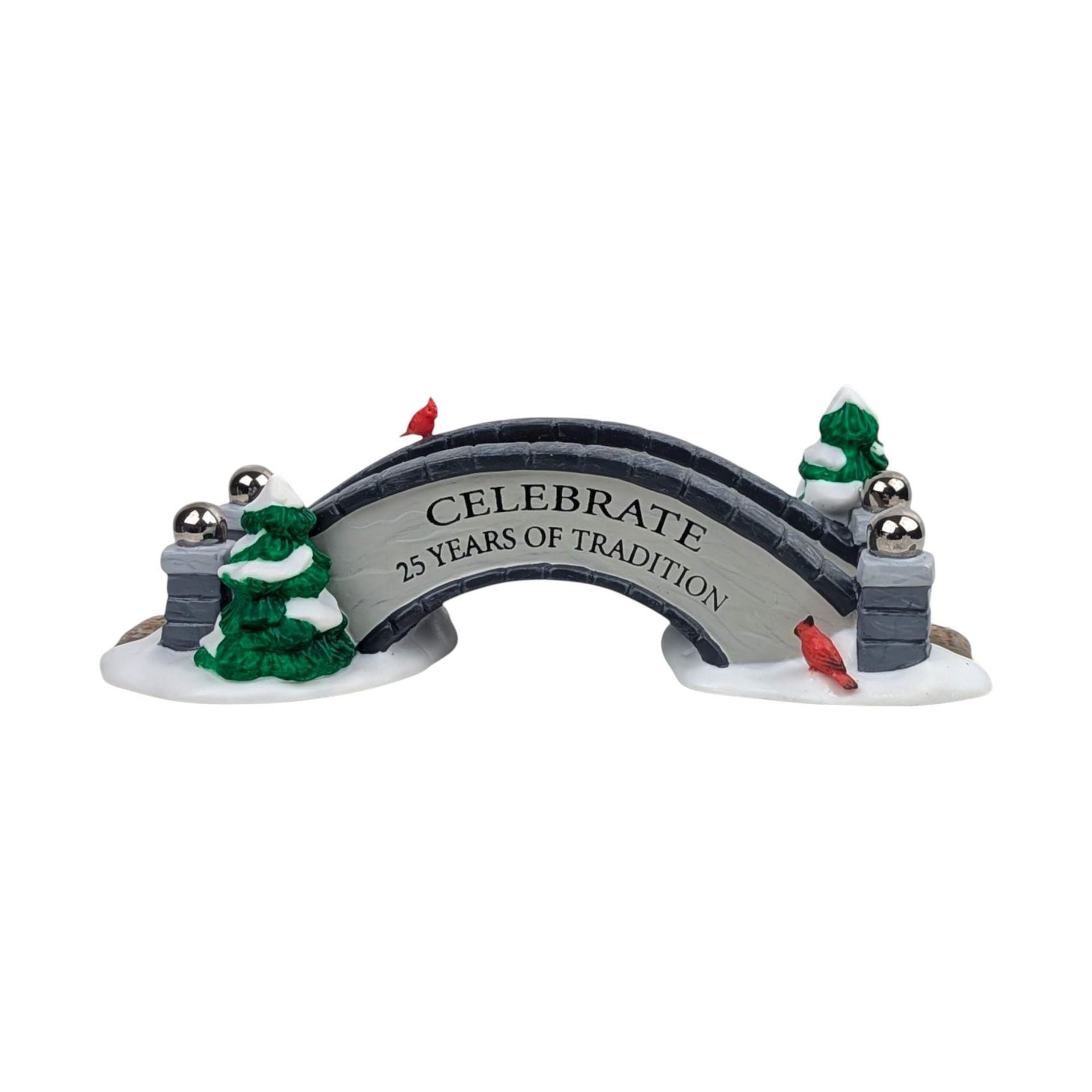 Vintage 2001 Anniversary Footbridge: Department 56 Snow Village Event Piece