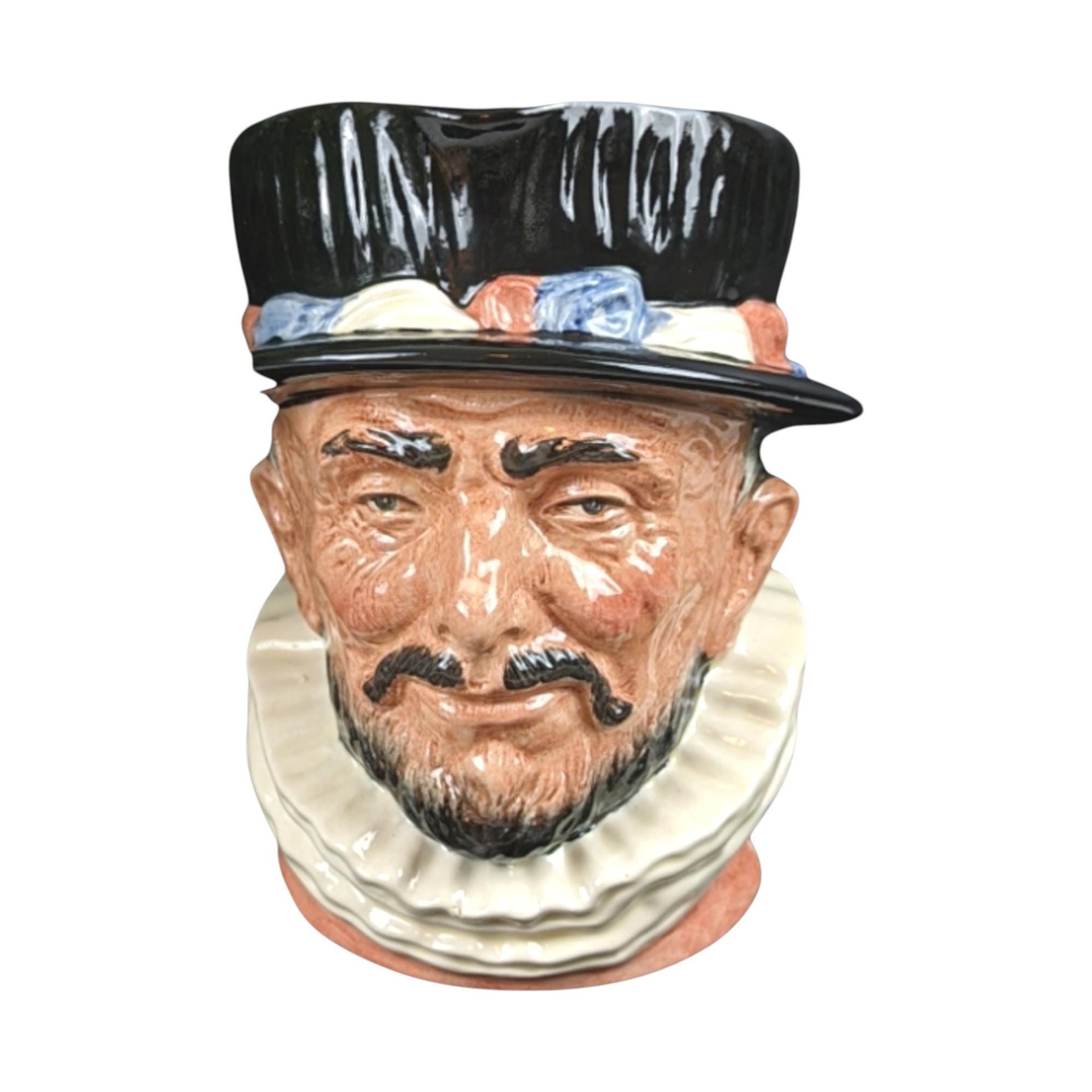 Vintage Royal Doulton Beefeater Toby Jug: Large Character Mug D6206 Collectible