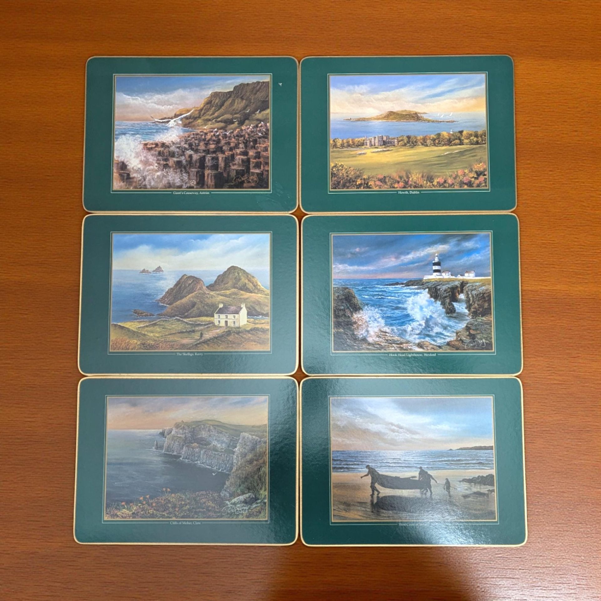 Vintage Irish View Placemat Set: John Hinde Ltd., Cork Back Table Mats, Set of 6