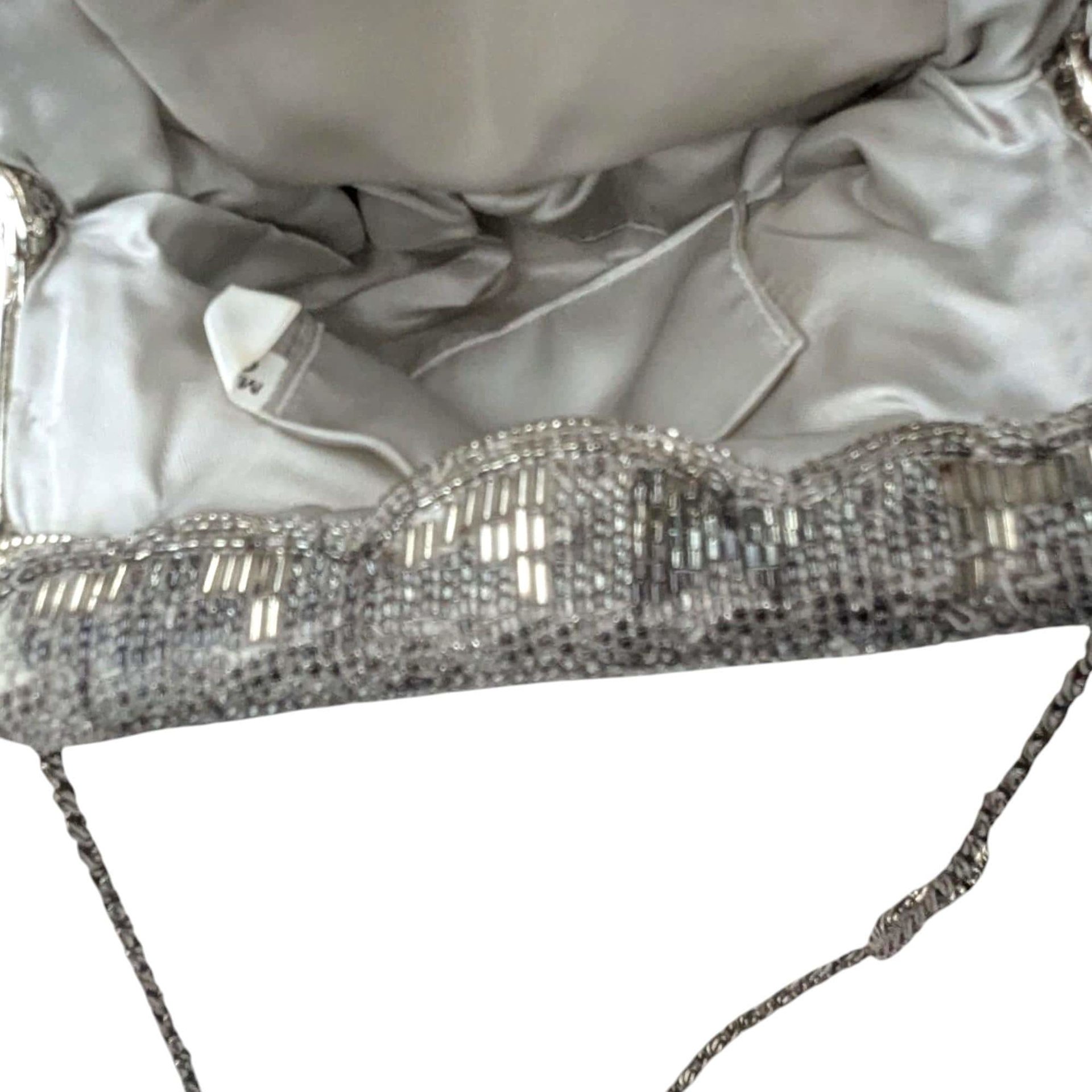 Vintage La Regale Silver Beaded Purse: Mid-Century Evening Bag