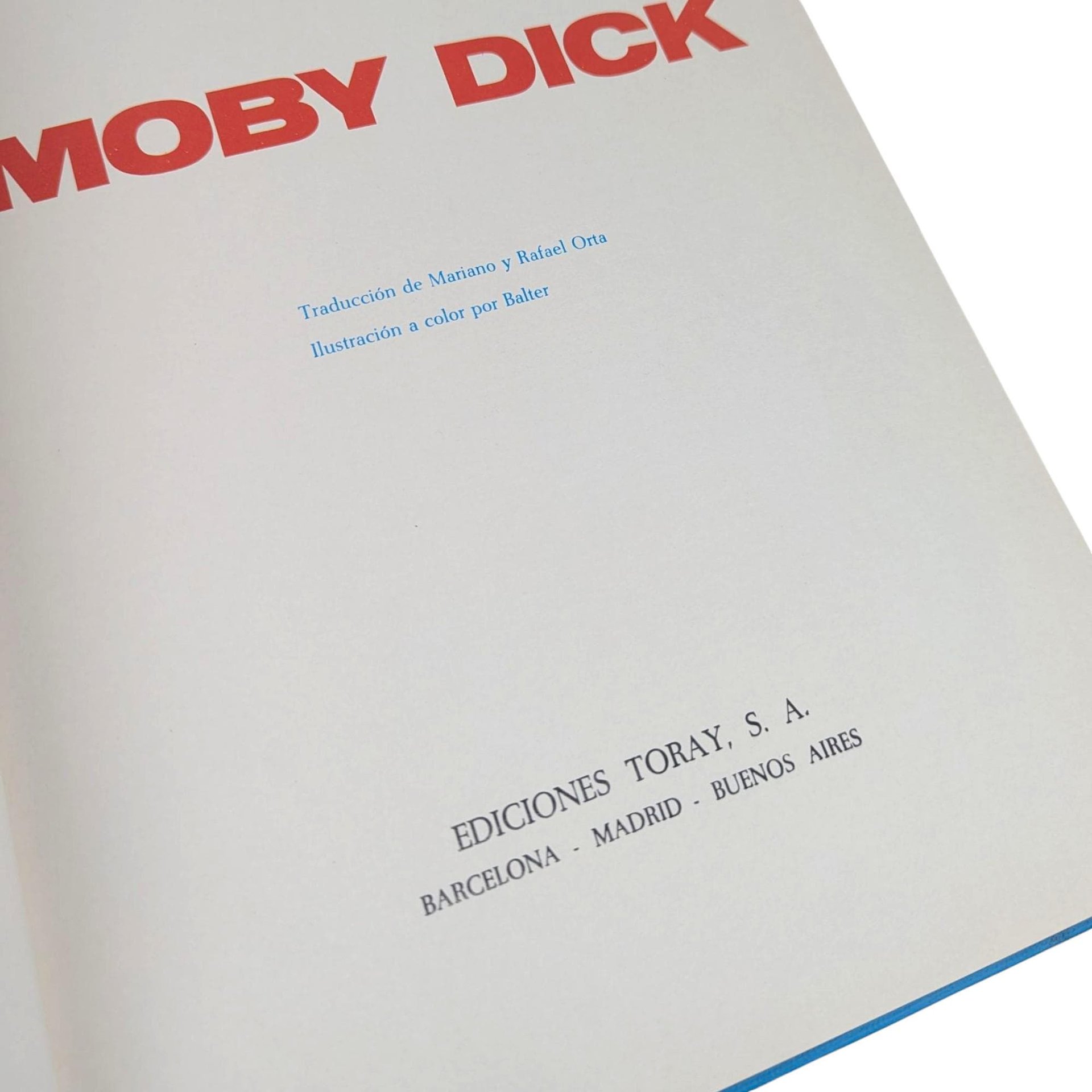 Vintage 1974 Moby Dick Book: Spanish Language Herman Melville
