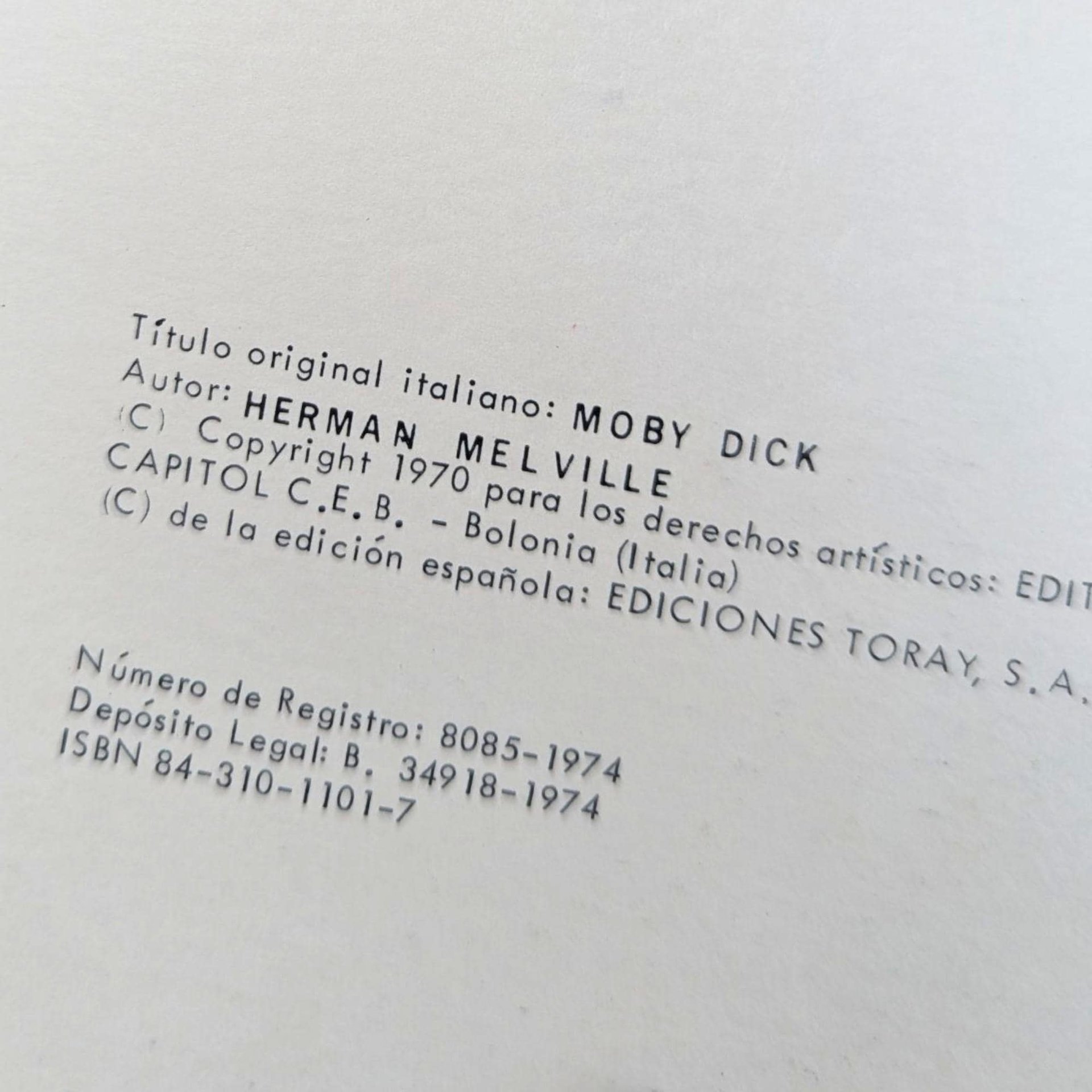 Vintage 1974 Moby Dick Book: Spanish Language Herman Melville