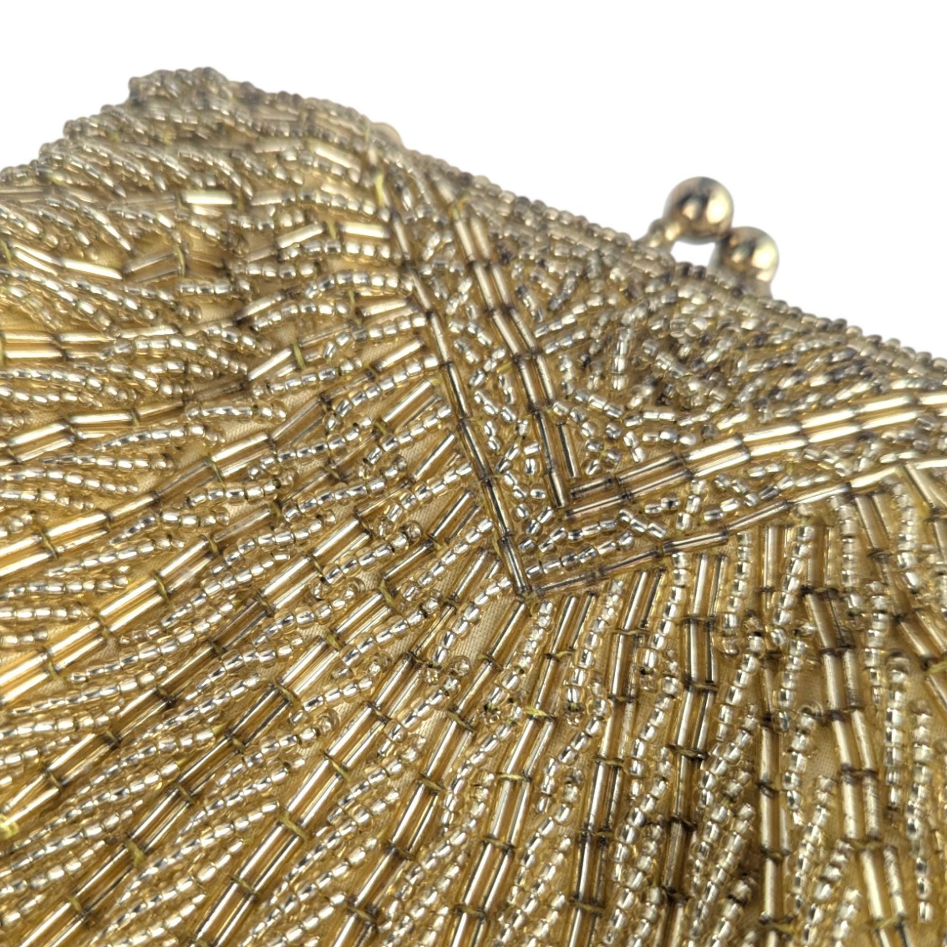 Vintage Gold Beaded Shell Purse: Art Deco Style Evening Bag Clutch