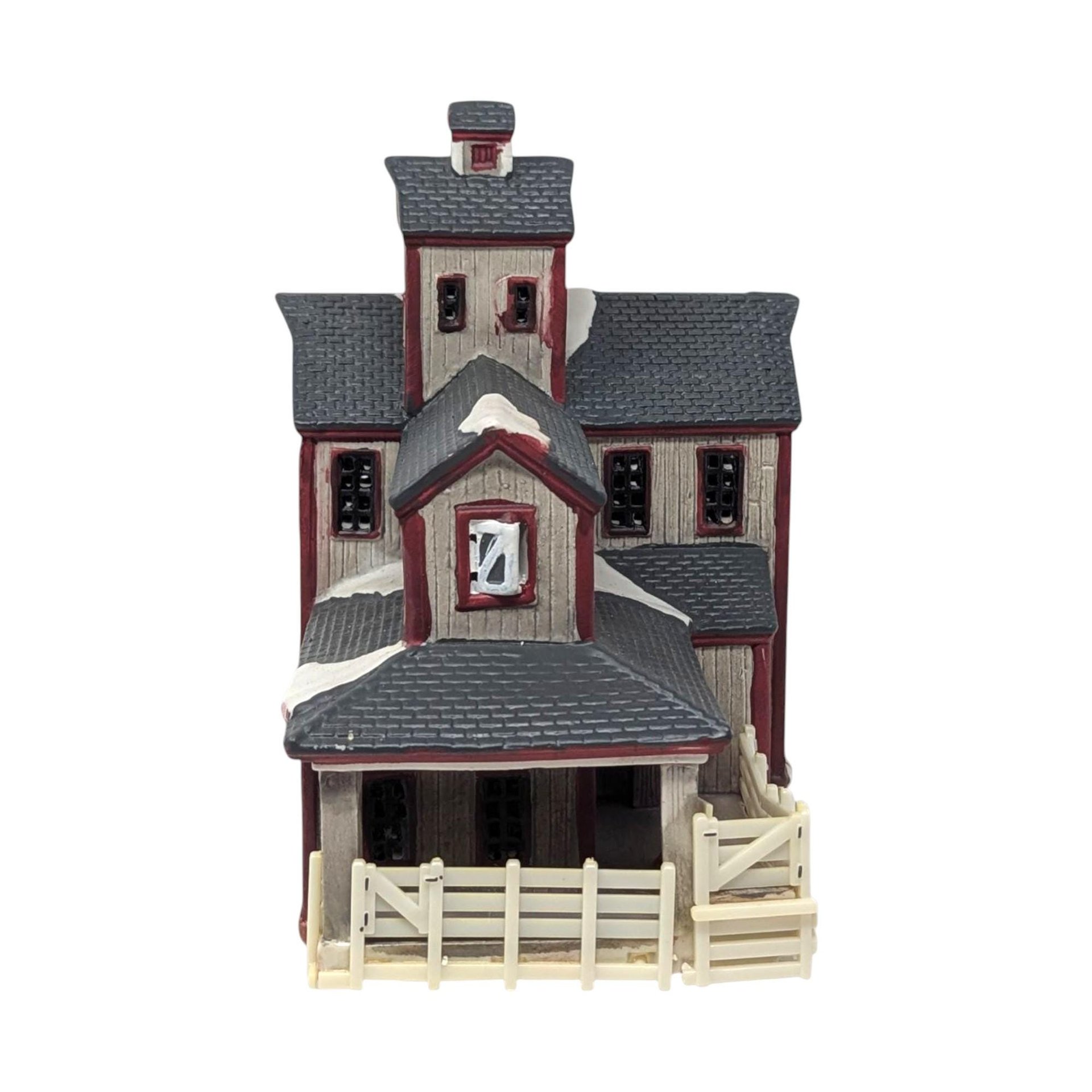 Vintage 1997 Lemax Hereford's Barn: Dickensvale Porcelain Lighted House
