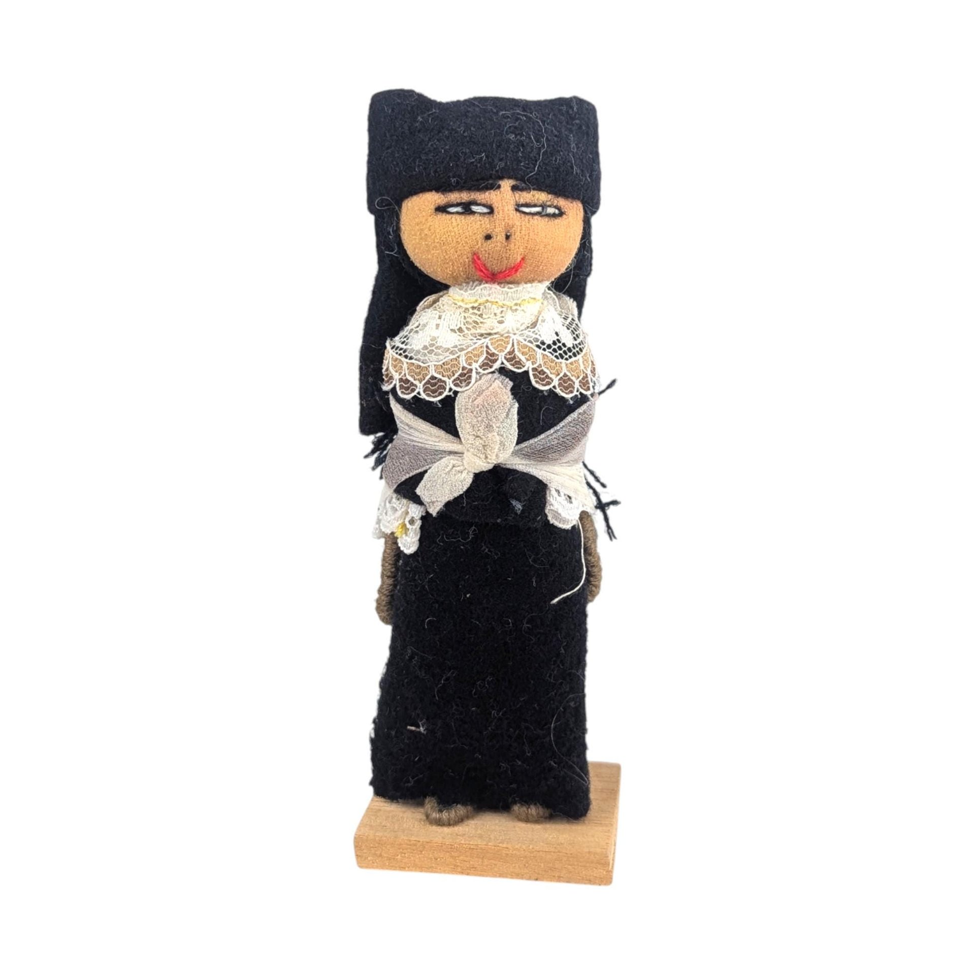 Vintage Ecuadorian Musician Set: Handmade Folk Art Wood Dolls