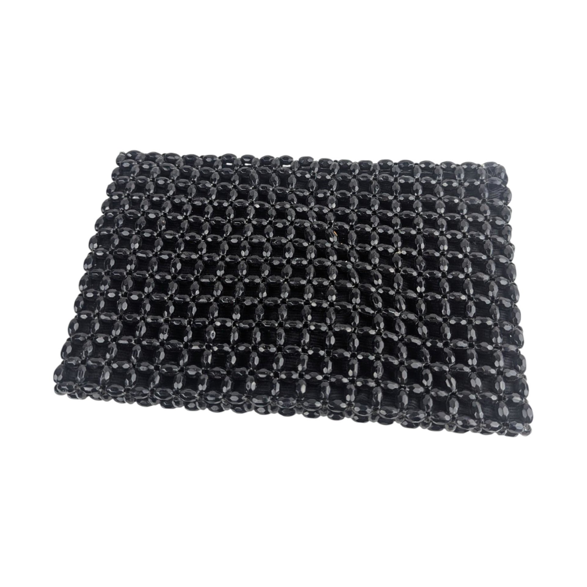 Vintage Barbara Lee Beaded Black Bag: Formal Evening Clutch Purse