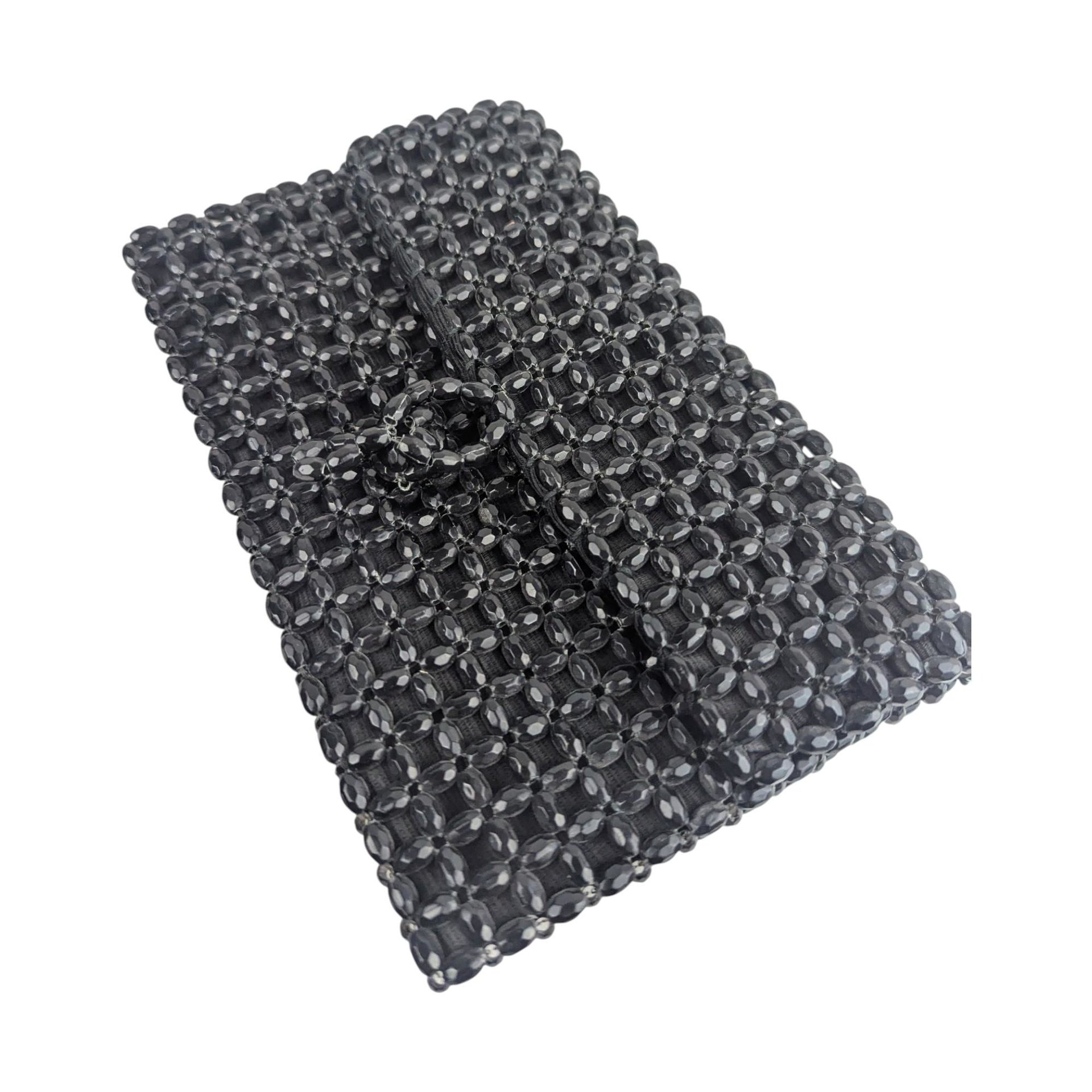 Vintage Barbara Lee Beaded Black Bag: Formal Evening Clutch Purse