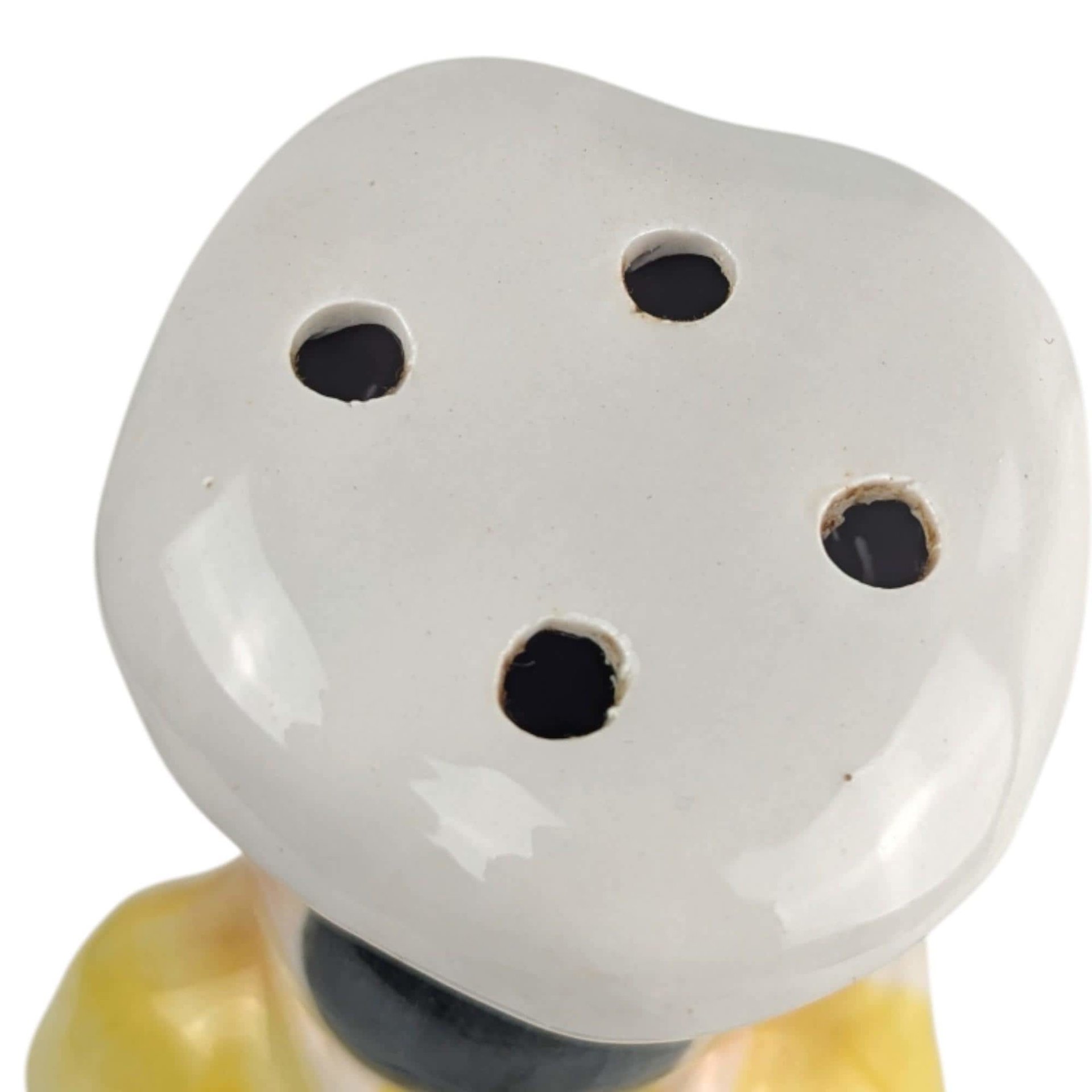 Vintage Ceramic Chef Grated Cheese Shaker: Figural Kitchen Decor