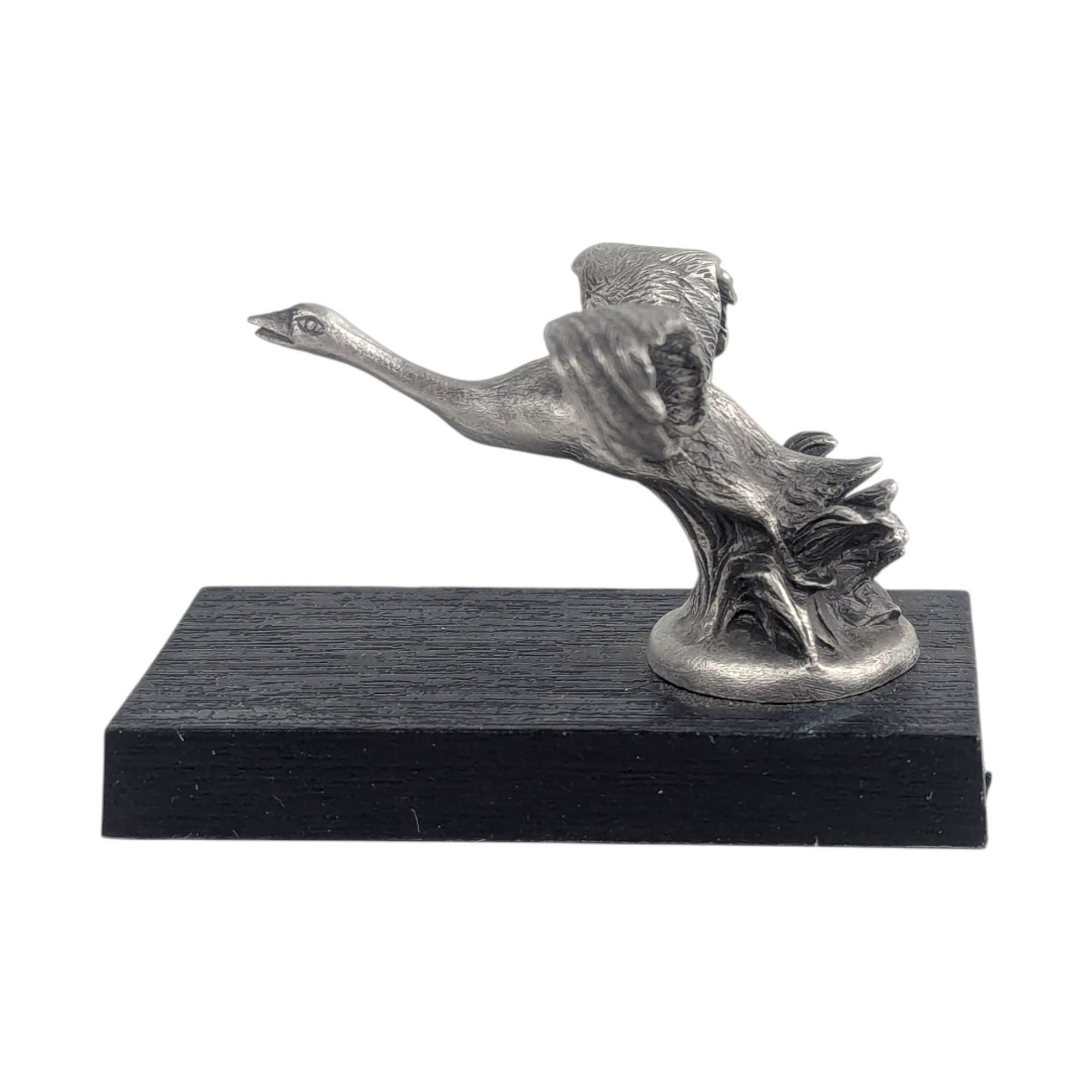 Vintage 1983 Wills Sainte Claire Hood Ornament: Franklin Mint Pewter Gray Goose Sculpture