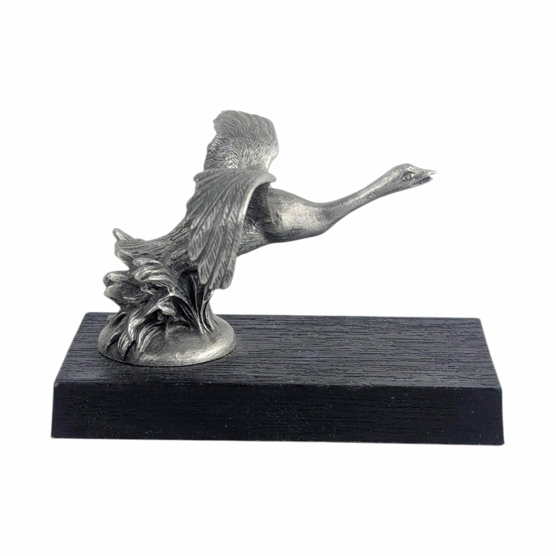 Vintage 1983 Wills Sainte Claire Hood Ornament: Franklin Mint Pewter Gray Goose Sculpture