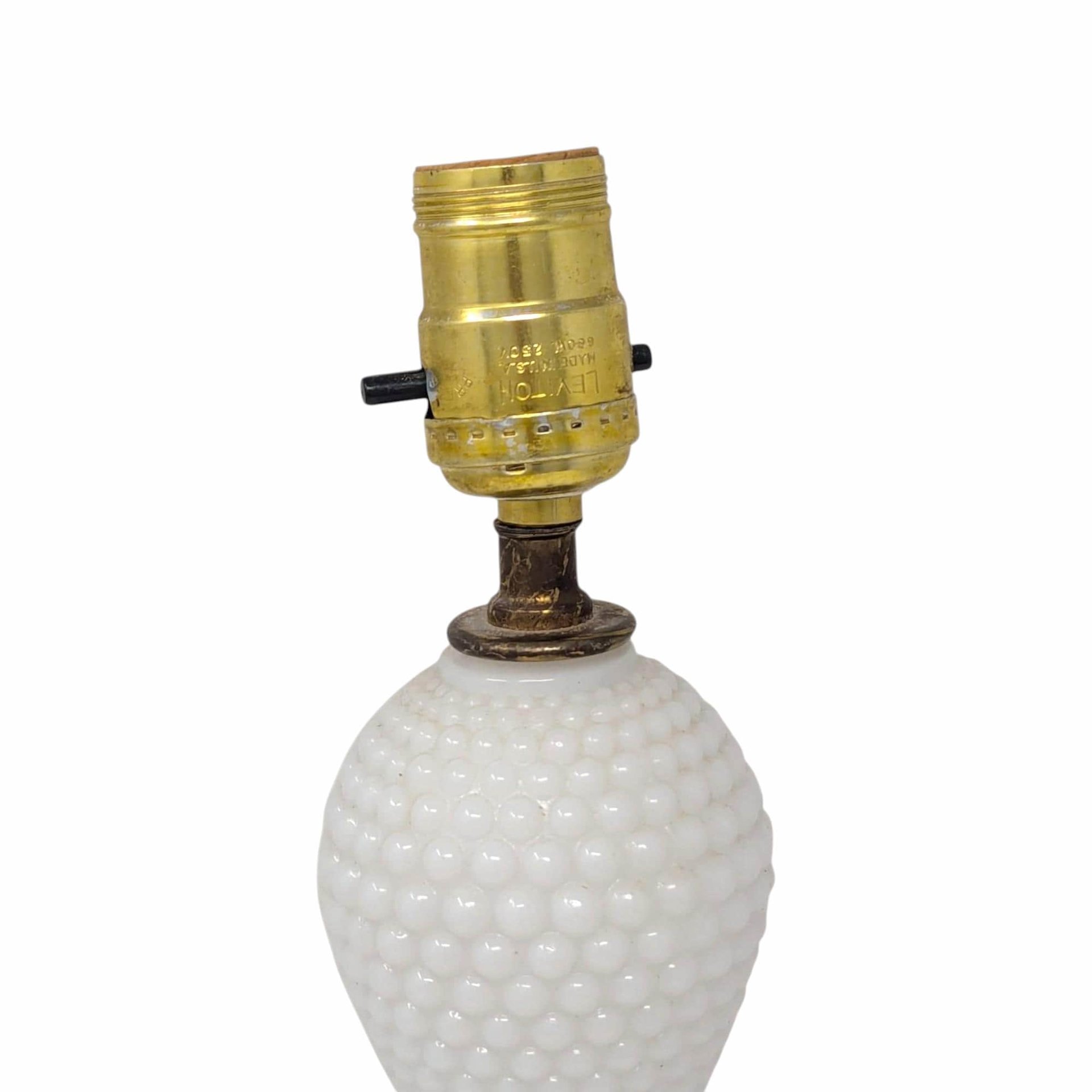 Vintage Milk Glass Hobnail Lamp: Mid Century Boudoir Light White Accent Lighting