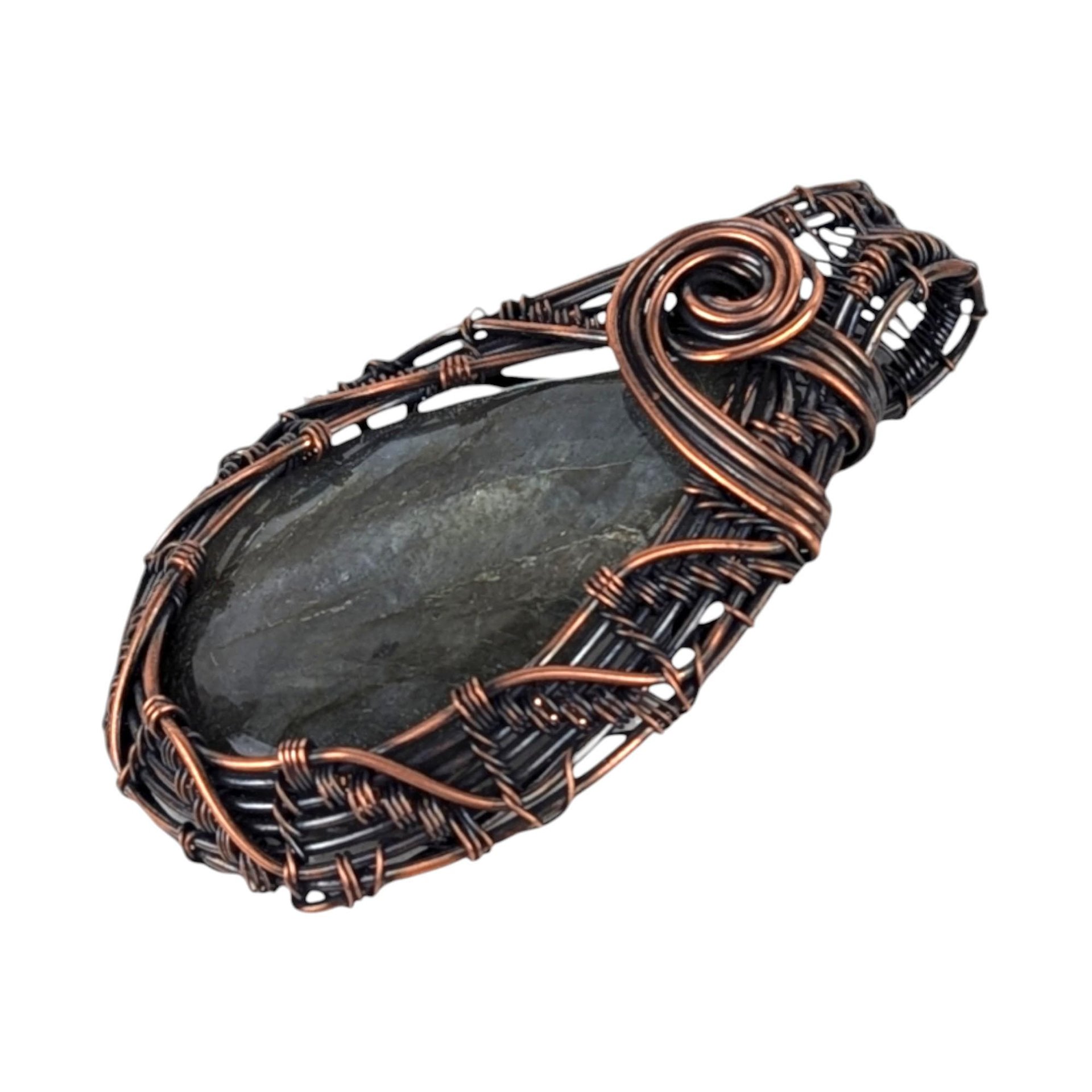Labradorite Copper Pendant: Handmade Wire Wrapped Gemstone Jewelry