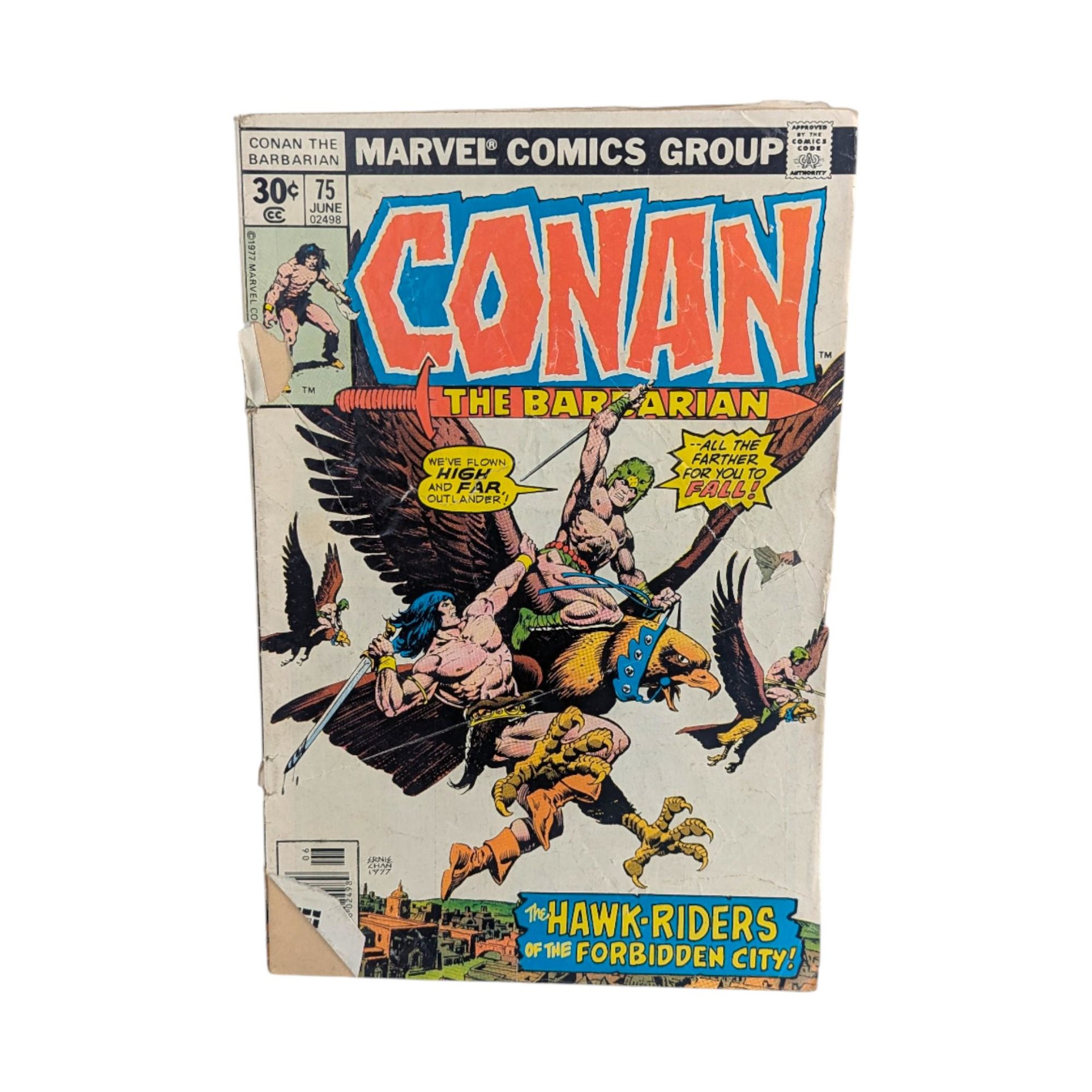 Vintage 1977 Conan the Barbarian Comic Lot: Marvel Comics Issues 73-80, Bronze Age