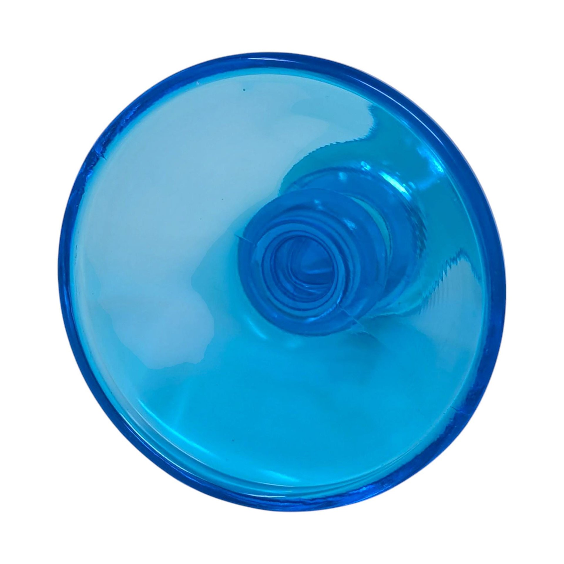 Vintage Blue Glass Candlesticks: Pair of Taper Candle Holders