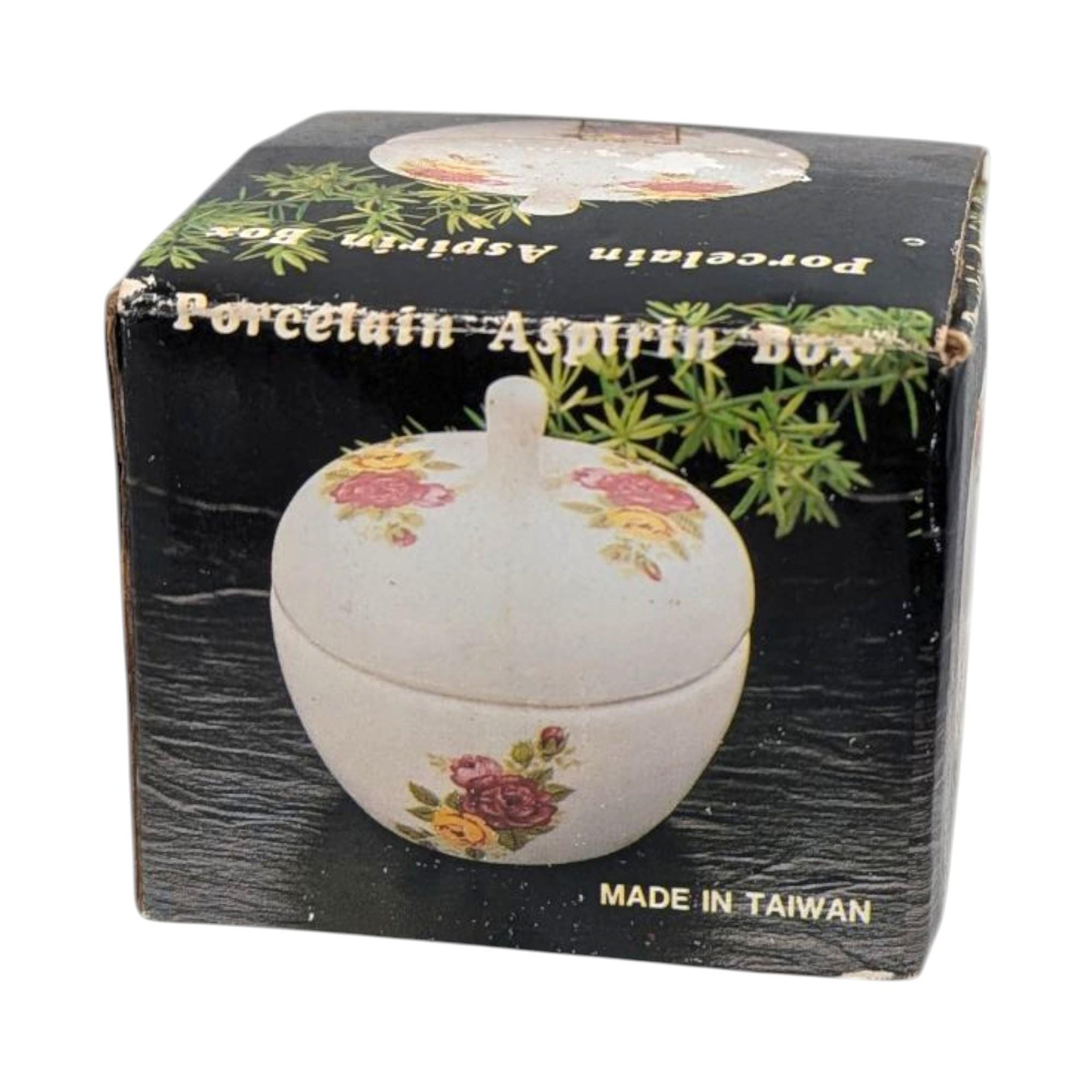 Vintage Floral Trinket Dish: Japanese Porcelain Lidded Pot