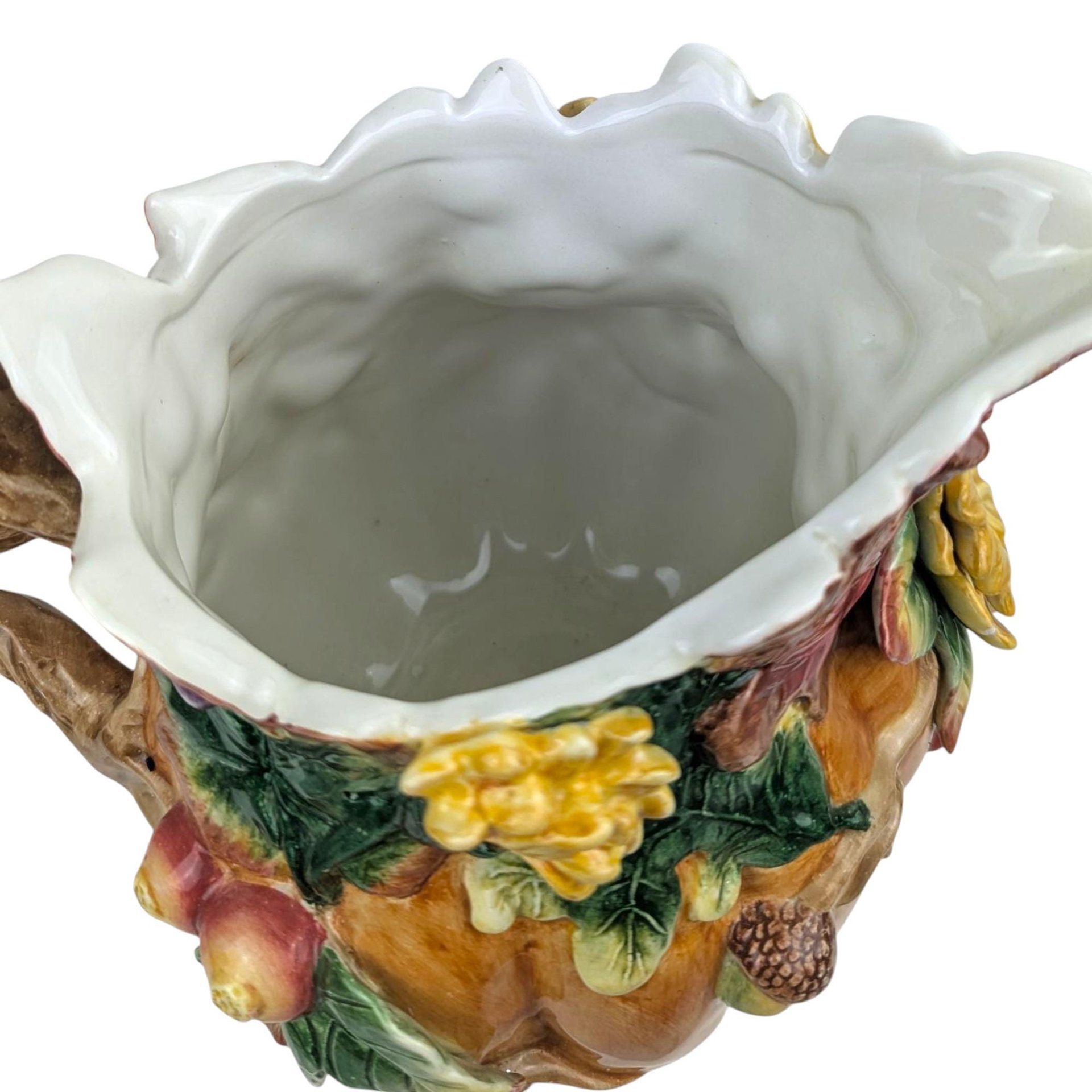 Vintage 1991 Fitz and Floyd Autumn Splendor Pitcher: Ceramic Pumpkin Vase