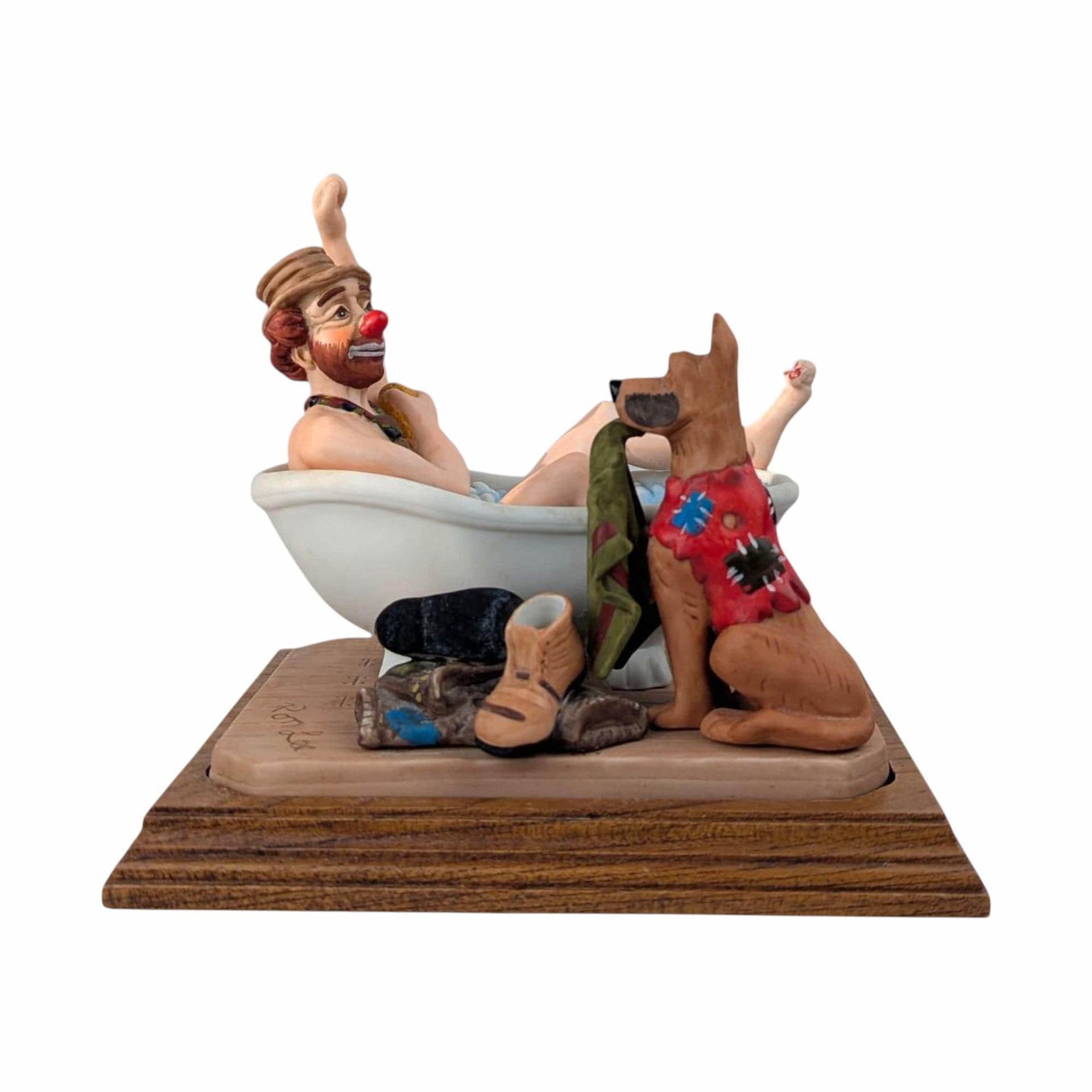 Vintage Ron Lee "A Hard Day's Bath" Figurine: Carnival of Clowns Statue