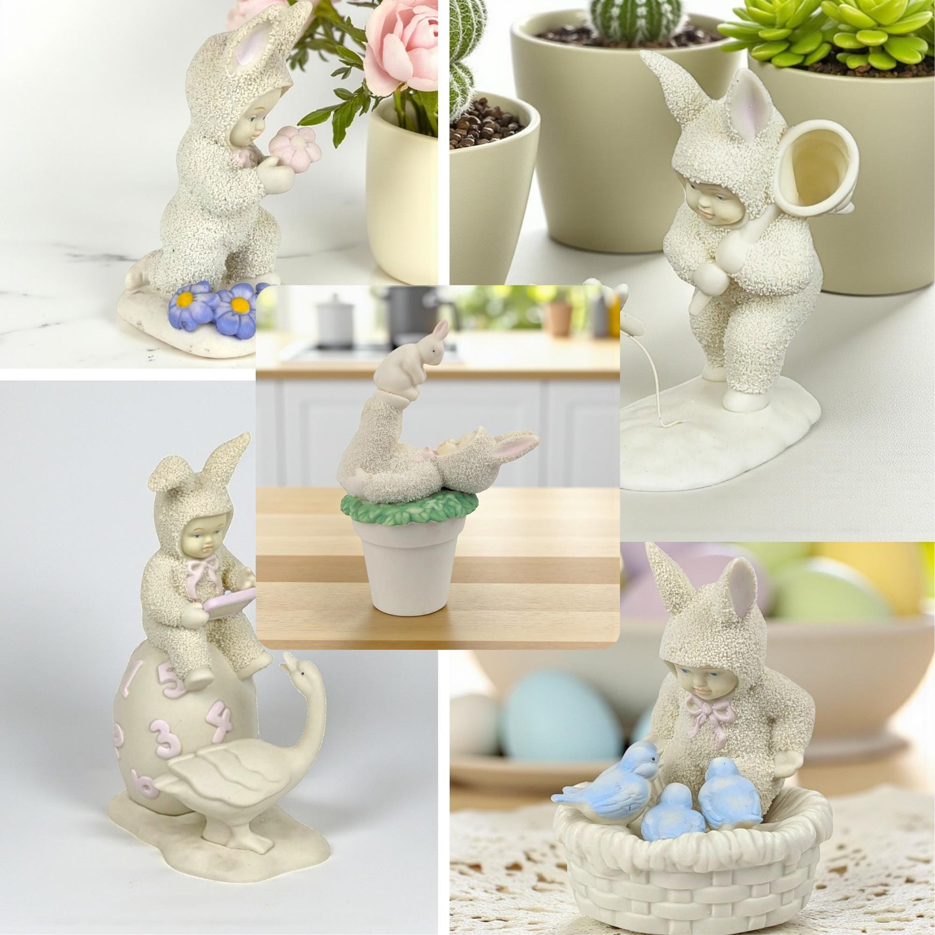 Vintage Dept 56 Snowbunnies Figurine Choice: Spring Easter Decor Collection