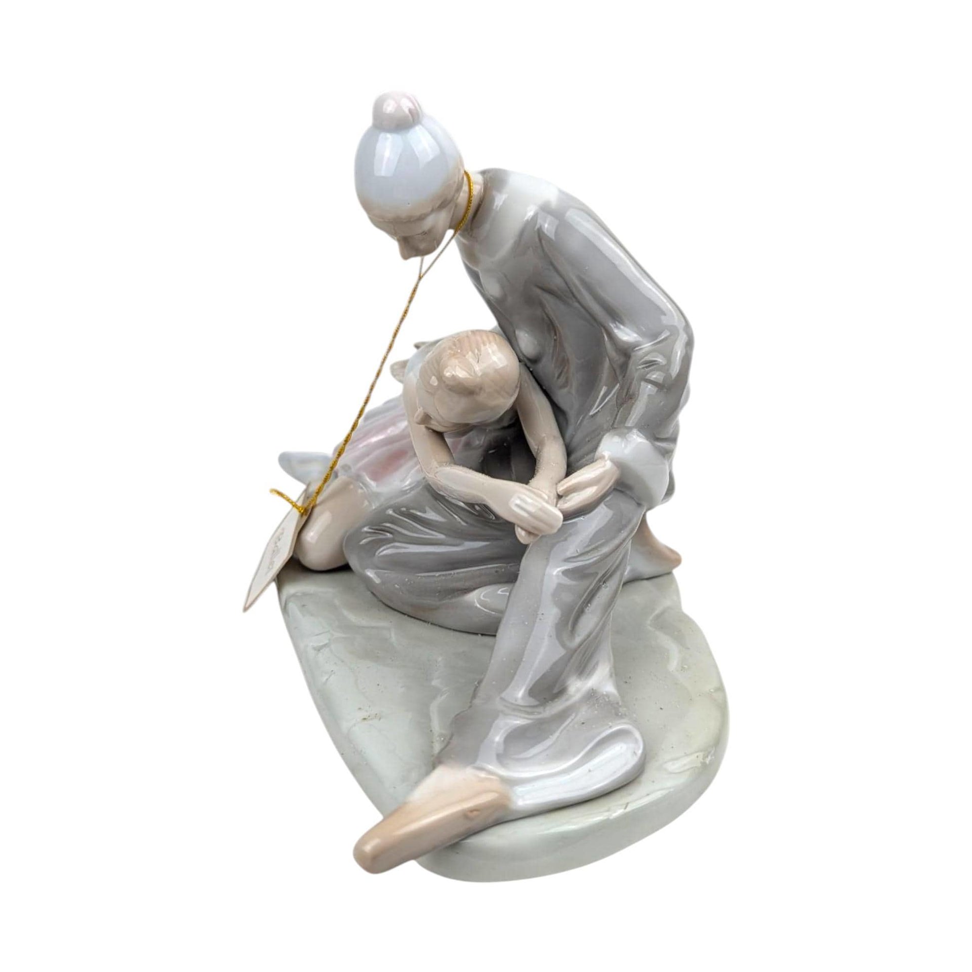 Vintage 1980s Paul Sebastian Figurine: Porcelain Pierrot and Ballerina Statue