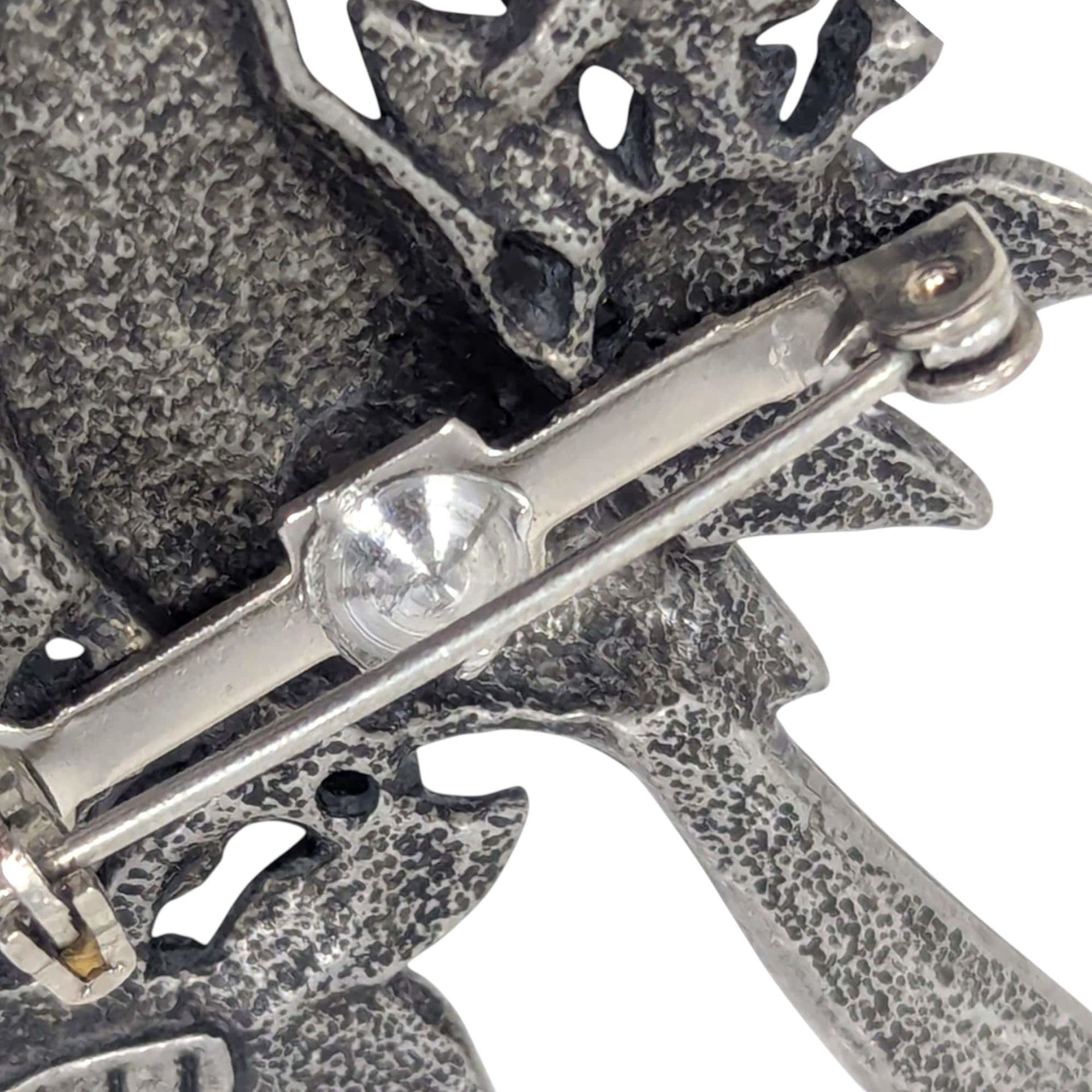 Vintage 1980s JJ Cardinal Brooch: Jonette Jewelry Silver Tone Bird Pin