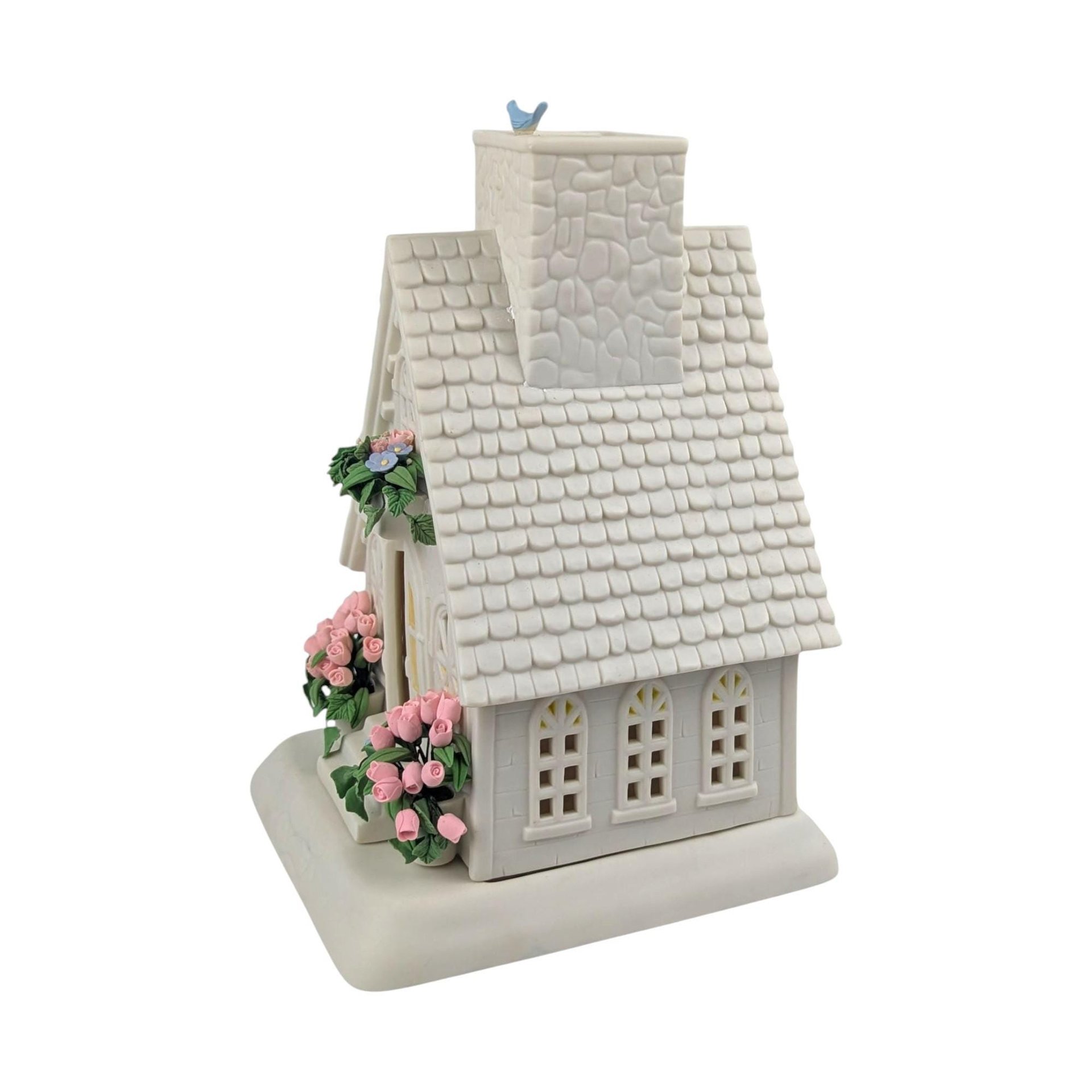 Vintage 2002 The Easter Chapel Tealight: Department 56 Bisque Porcelain Decor