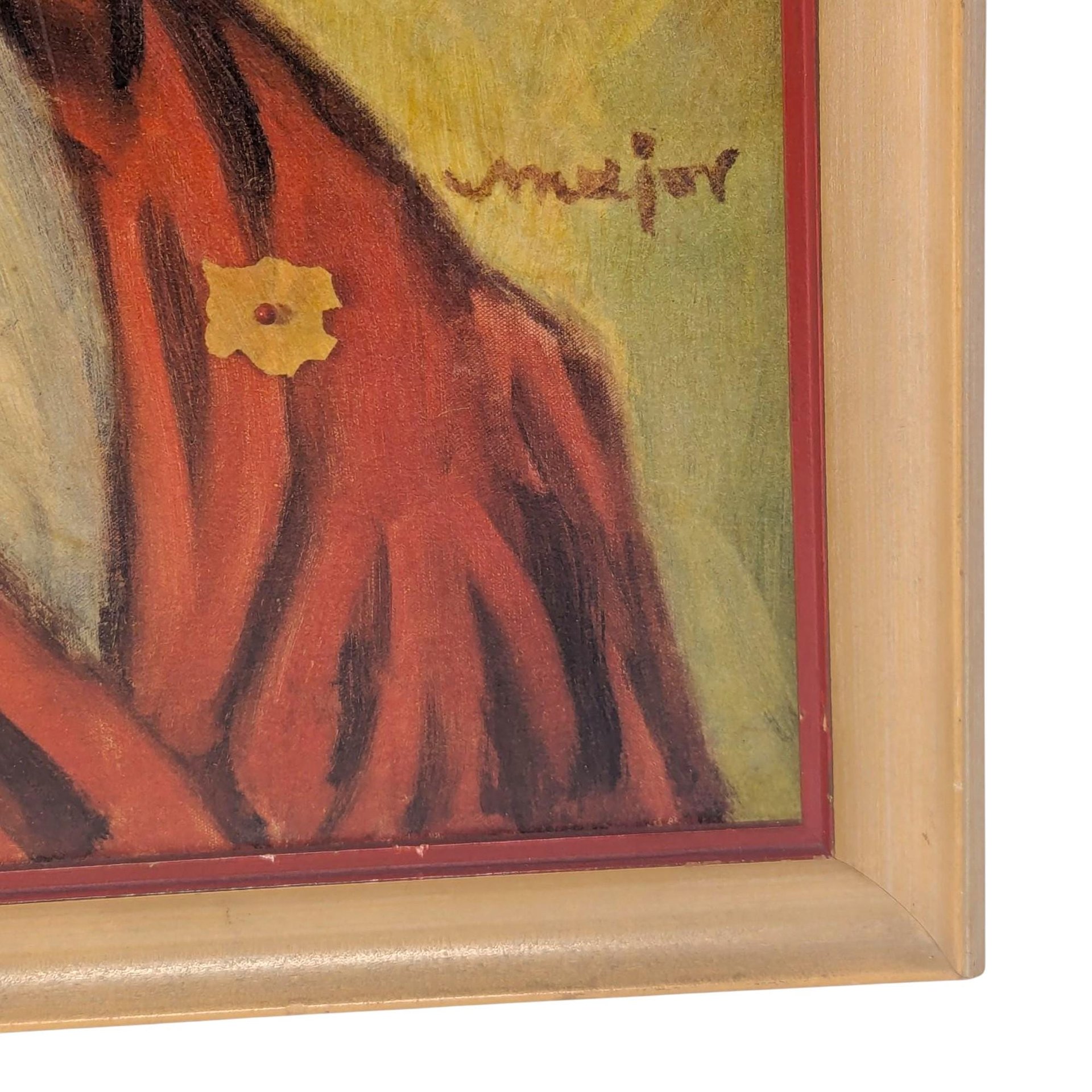 Vintage "Gay Philosopher" Print: Henry Major "Why Worry?" Framed Art