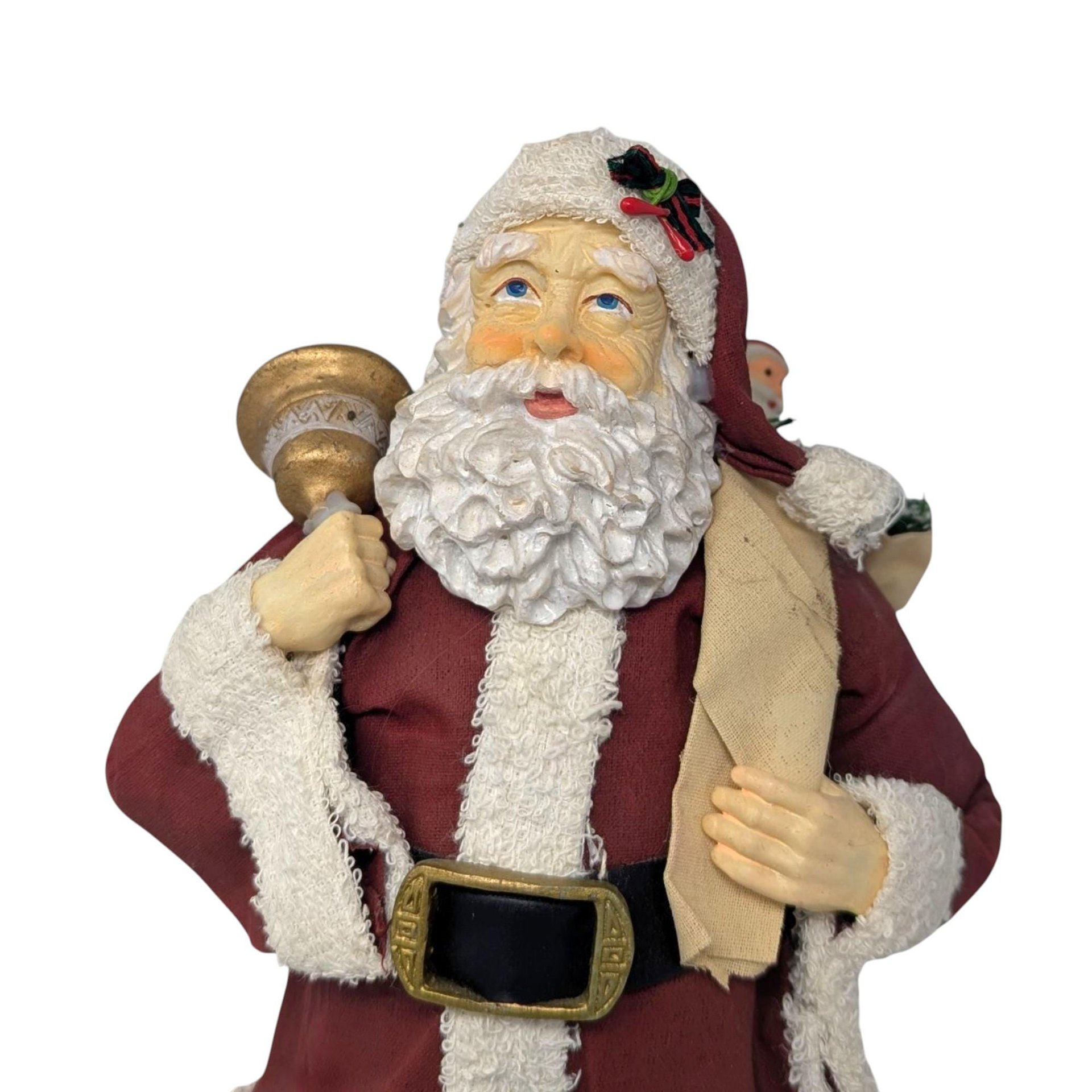 Vintage Standing Santa Figurine: 10" Traditional Holiday Decor