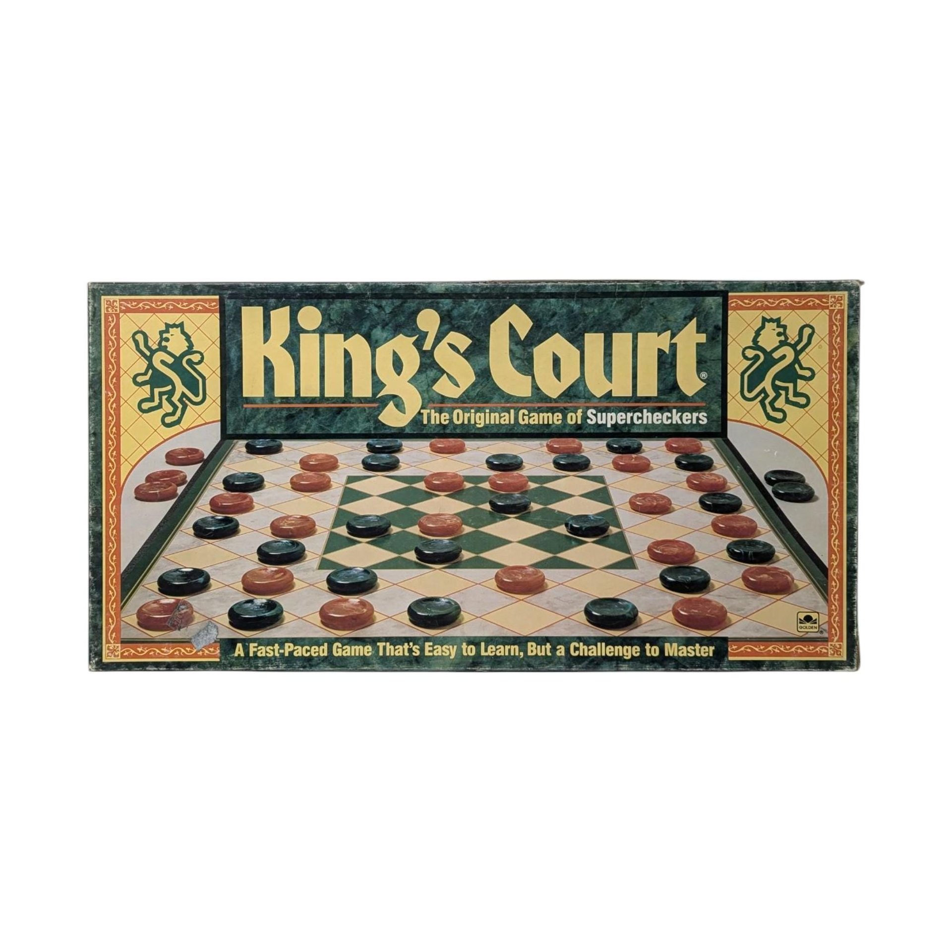 Vintage 1989 King's Court Game: Golden Supercheckers Strategy Game