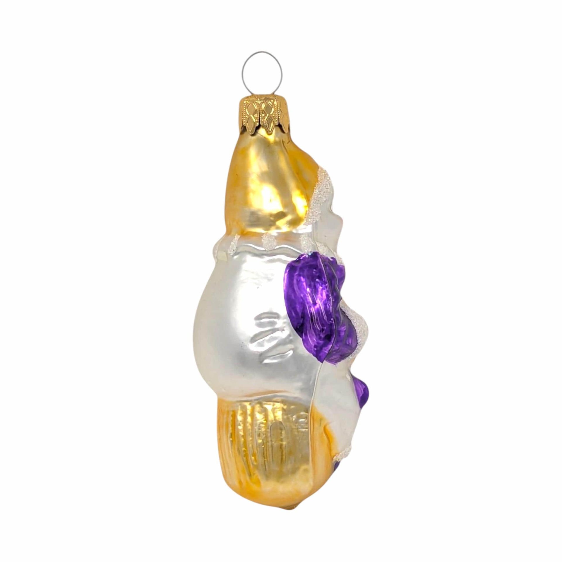 Vintage Pierrot Clown Ornament: Italian Style Blown Glass Musician Figure