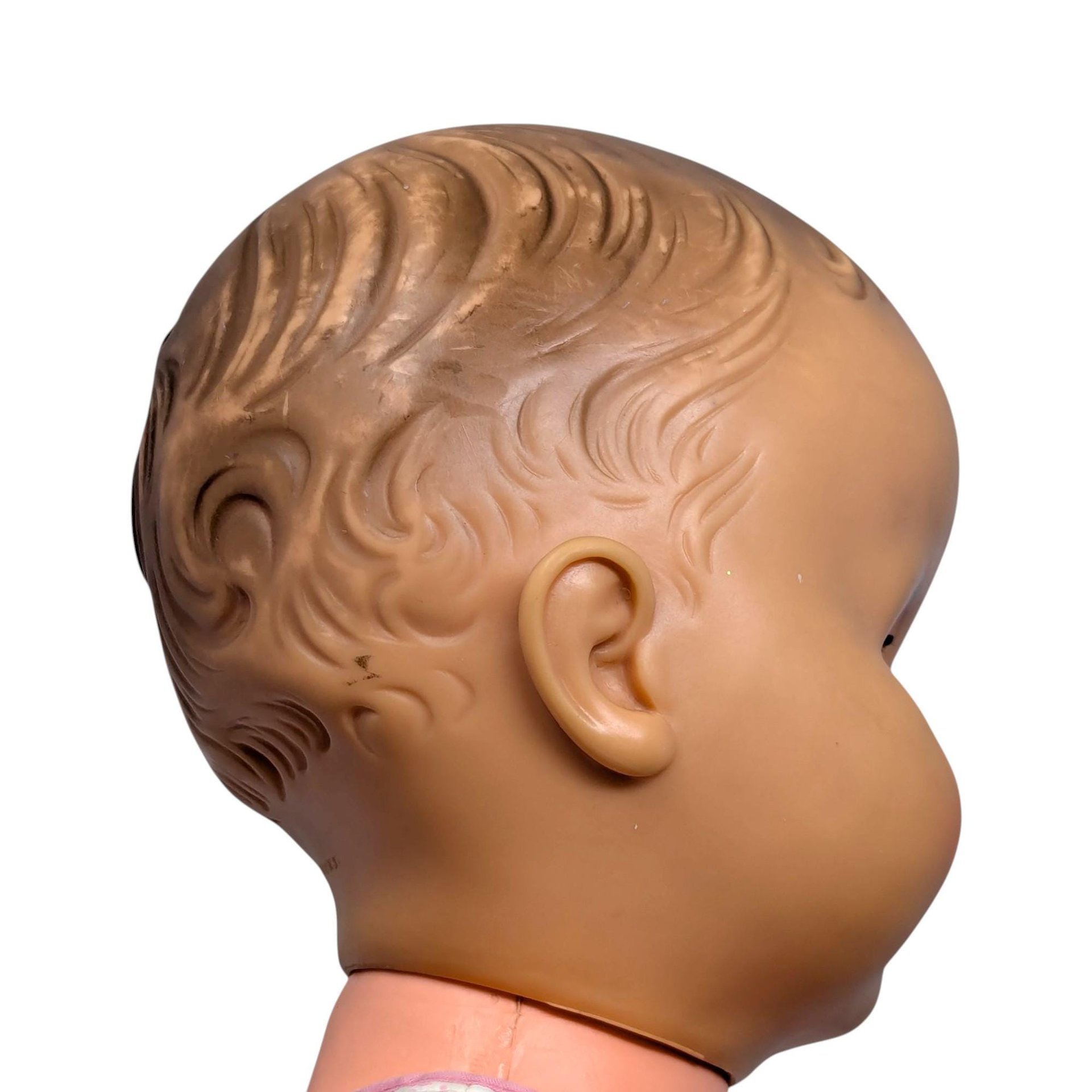 Vintage 1950s Large Plastic Baby Doll: 23-Inch Doll with Open Close Eyes