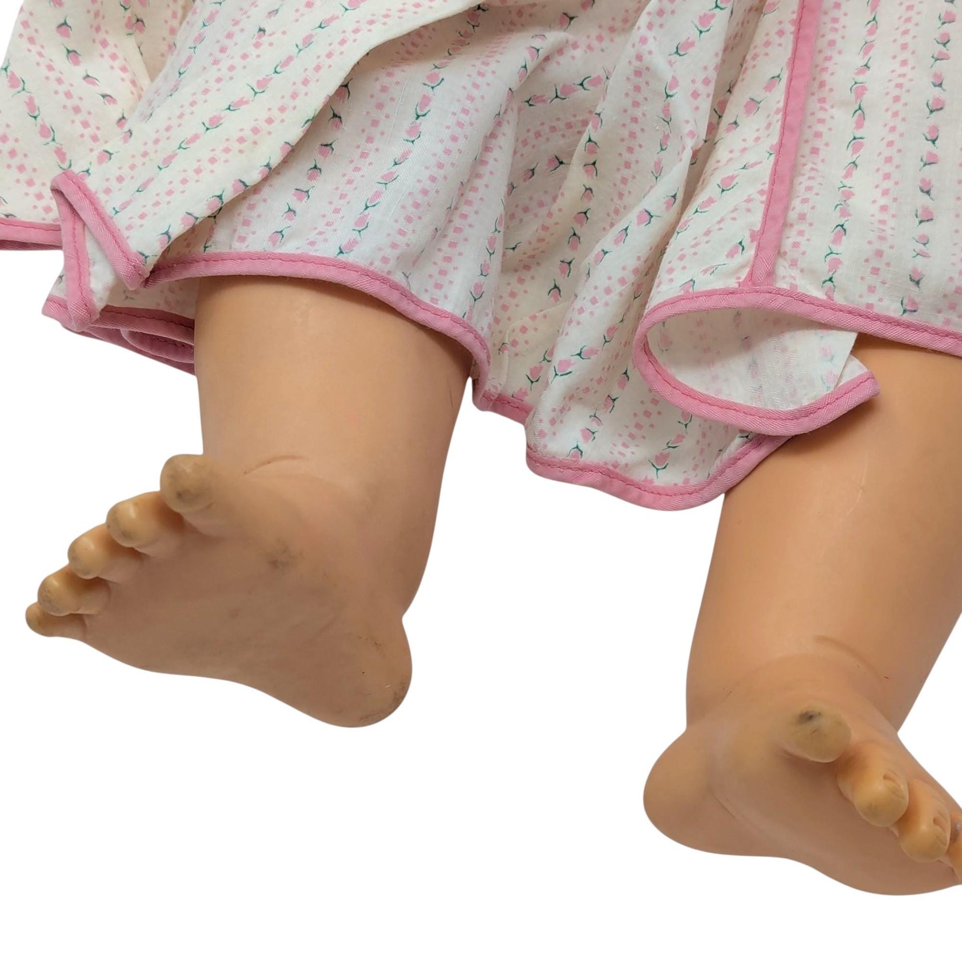 Vintage 1950s Large Plastic Baby Doll: 23-Inch Doll with Open Close Eyes