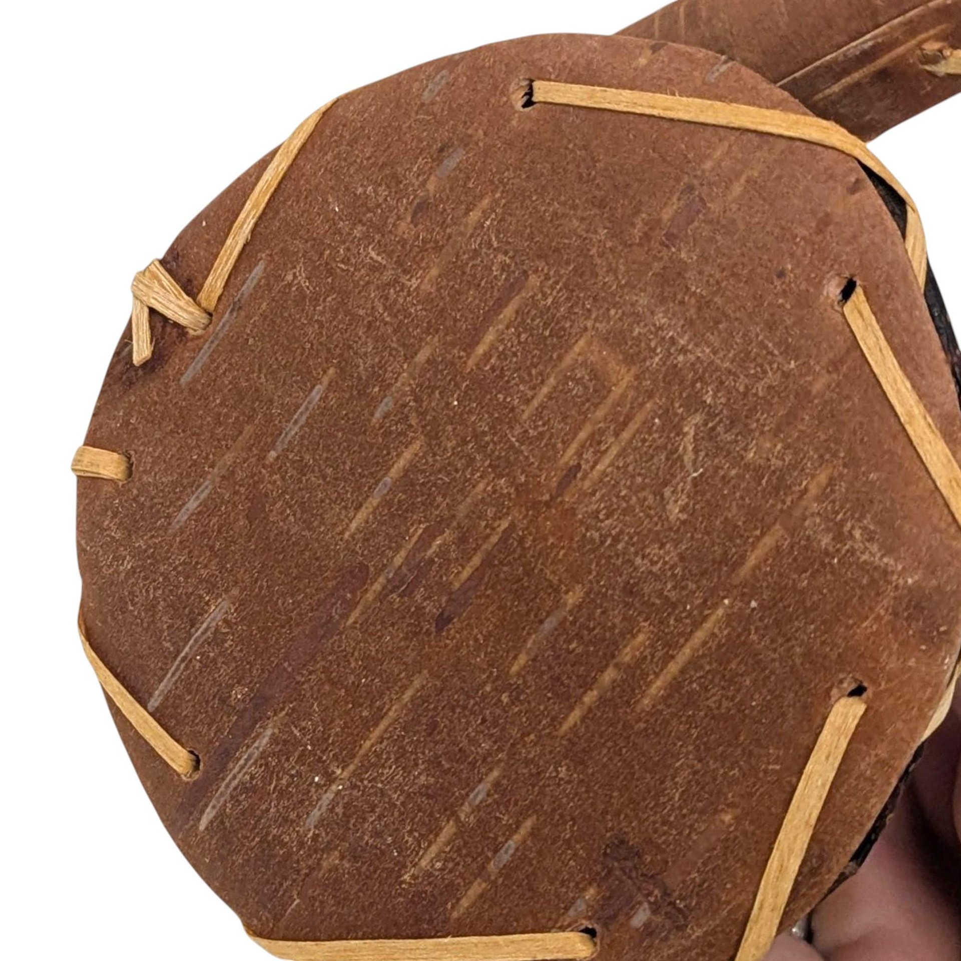 Vintage Handmade Birch Bark Ornaments: Teepee and 8 Canoe Set