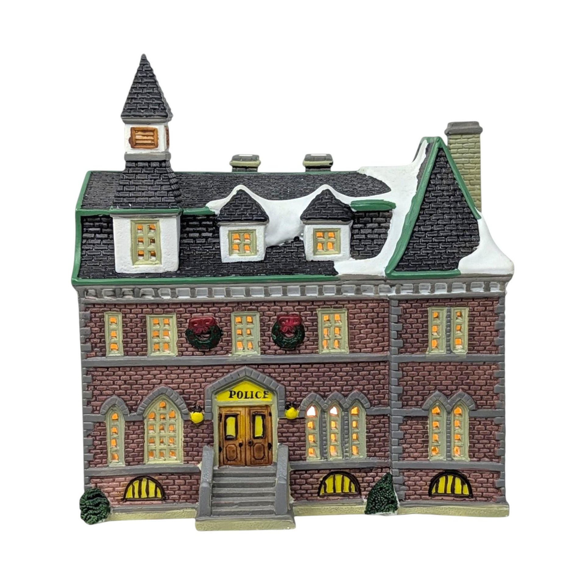 Vintage 1995 Police Station House: Lemax Dickensvale Lighted Christmas Village