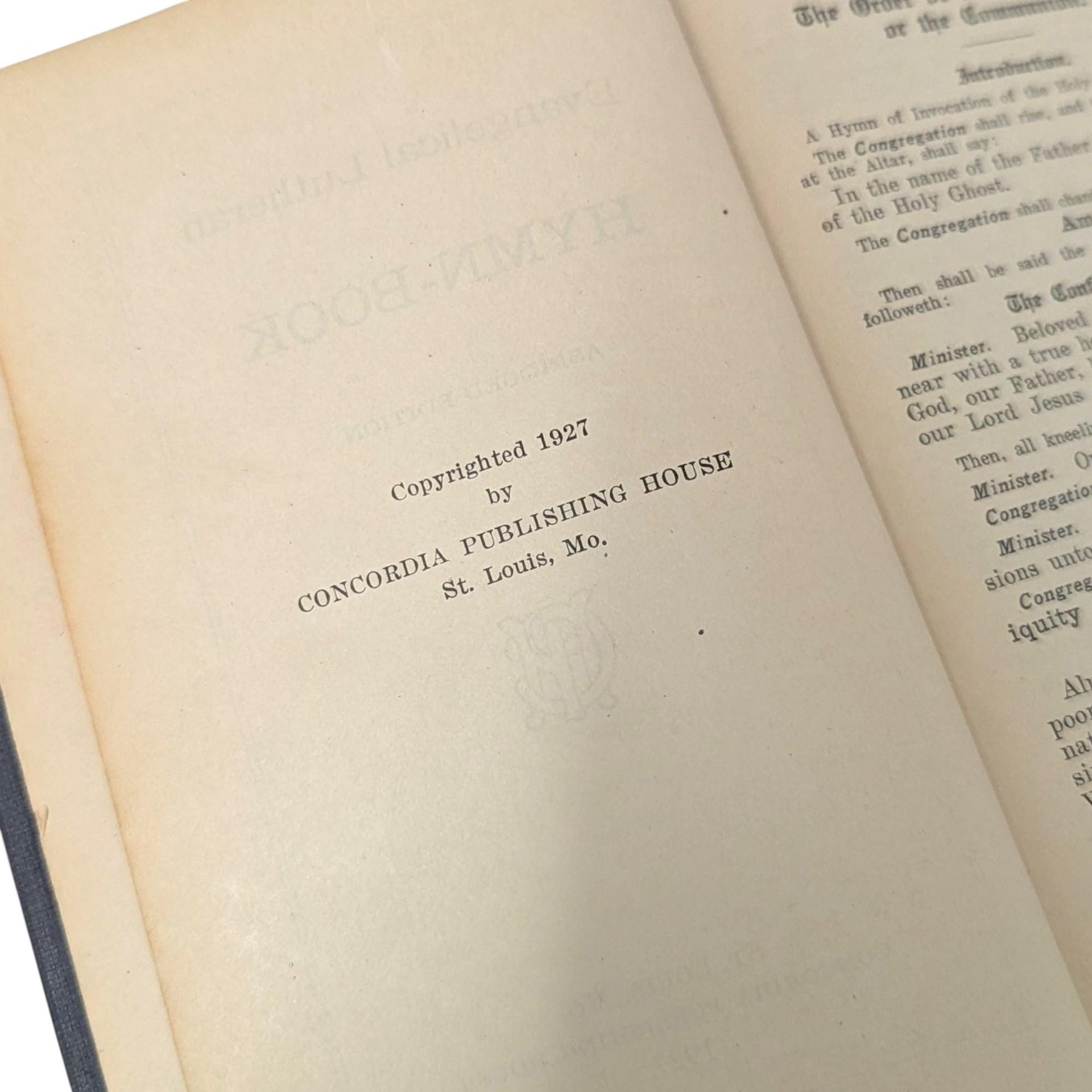 Vintage 1927 Lutheran Hymn Book: Concordia Publishing Abridged Edition