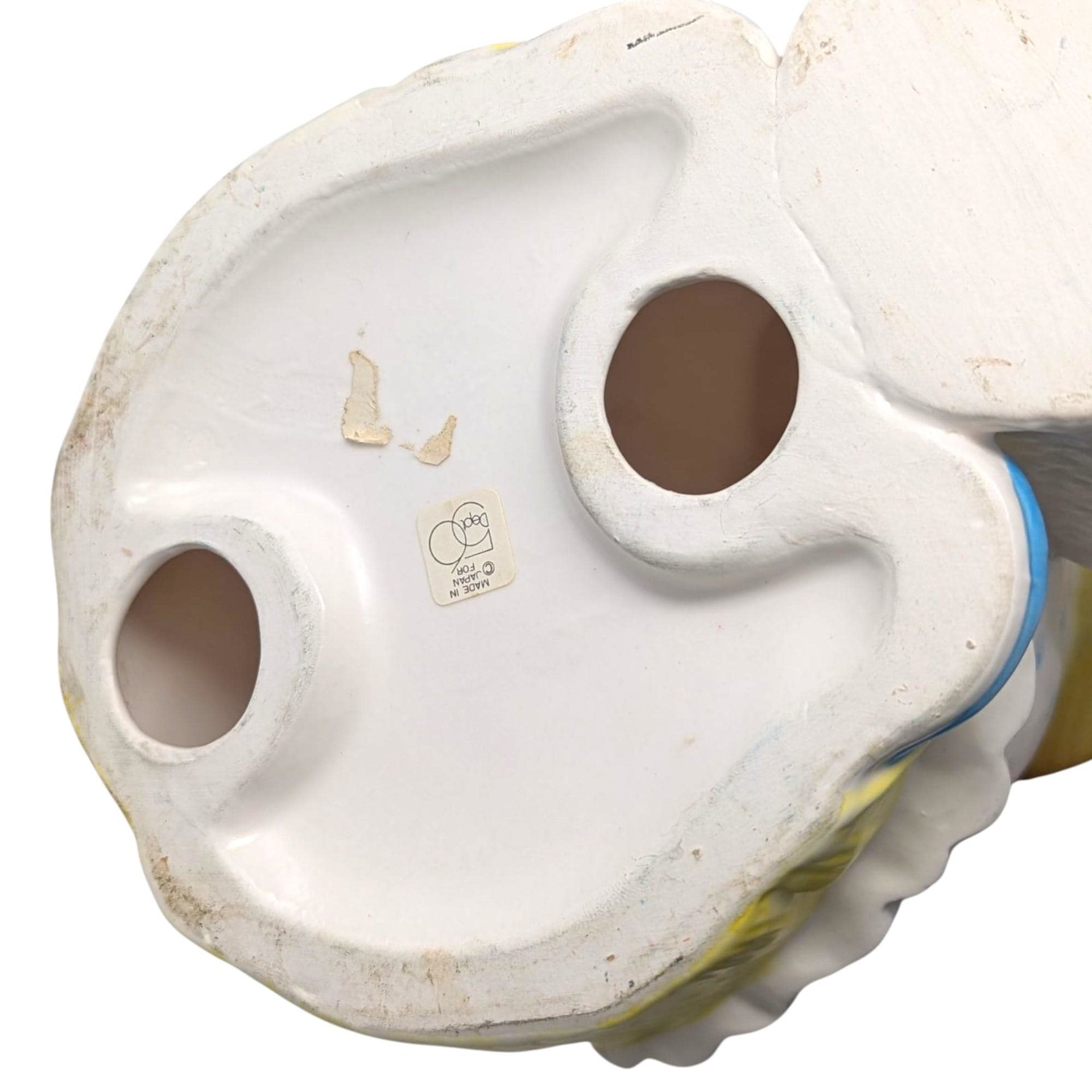 Vintage 1990s Dept 56 Rabbit Planter: Ceramic Bunny Figure in Bonnet