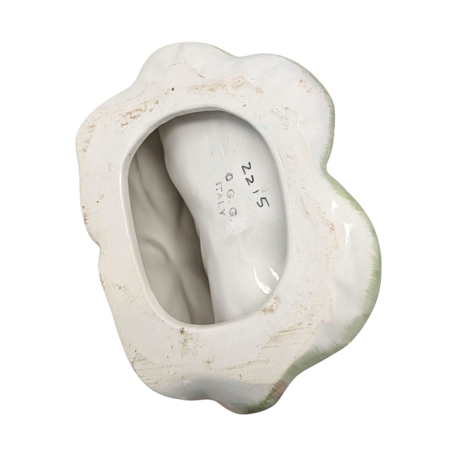 Vintage 1980s Italian Porcelain Bookends: OGG Italy Water Lily Pair