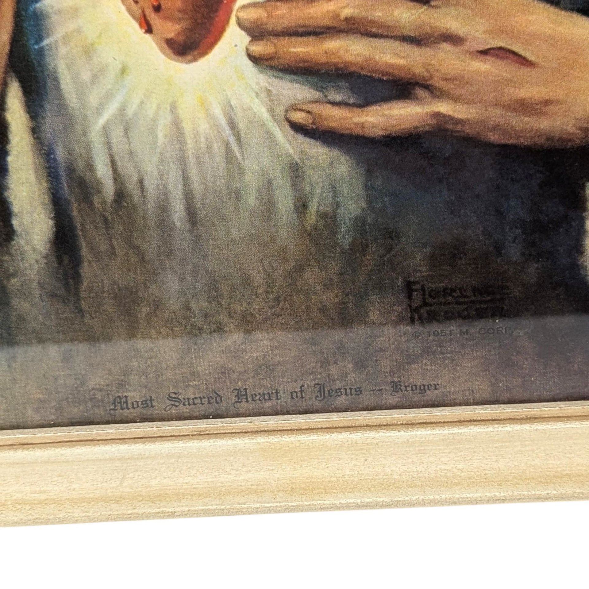 Vintage 1952 Sacred Heart Pair: Florence Kroger Jesus and Mary Wall Hangings