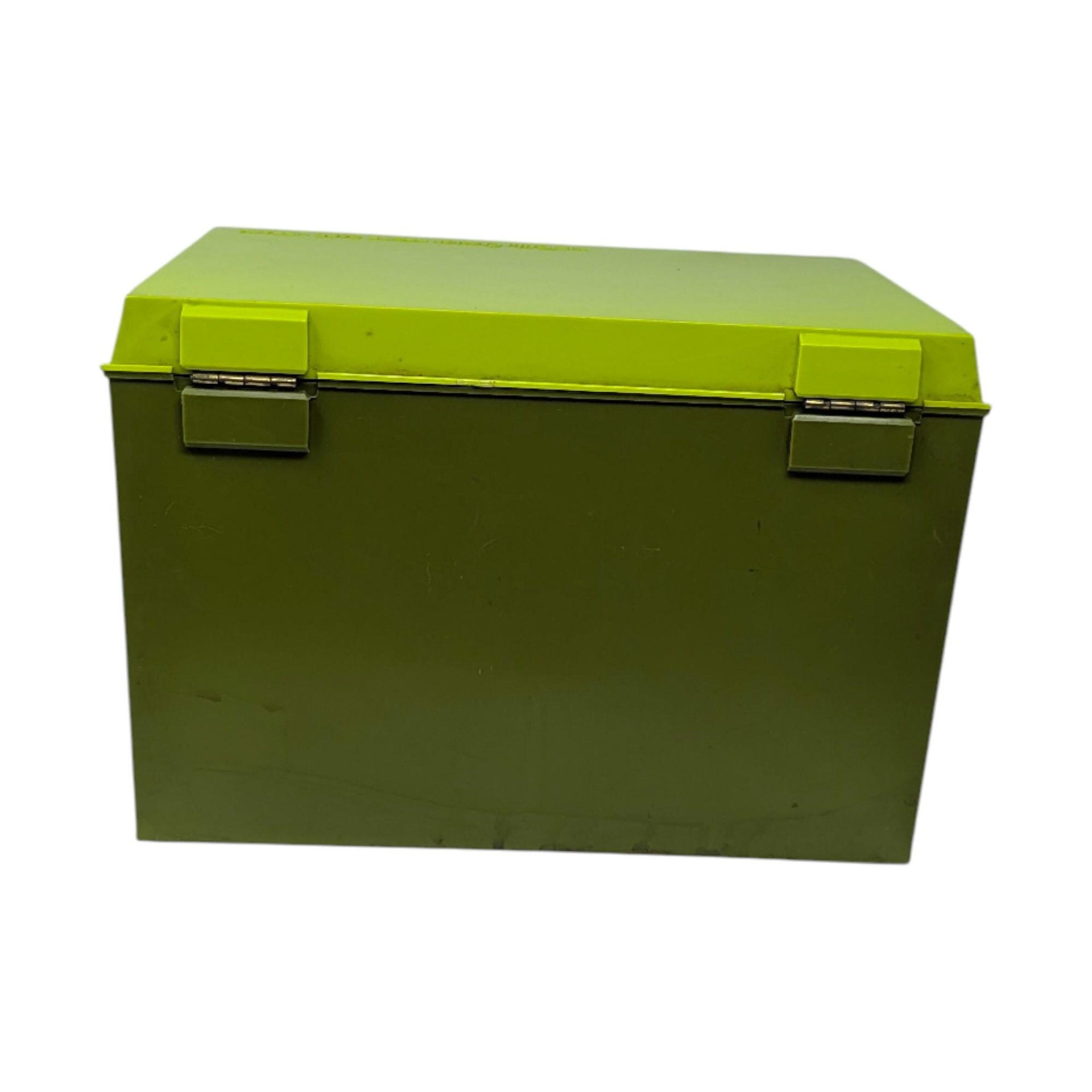 Vintage 1970 Betty Crocker Recipe Library: Green Plastic Box with Card Set