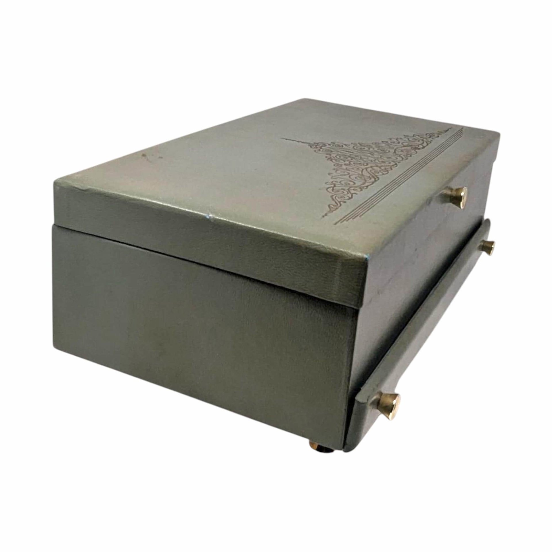 Vintage Lady Buxton Jewelry Box: Large Blue Green Organizer