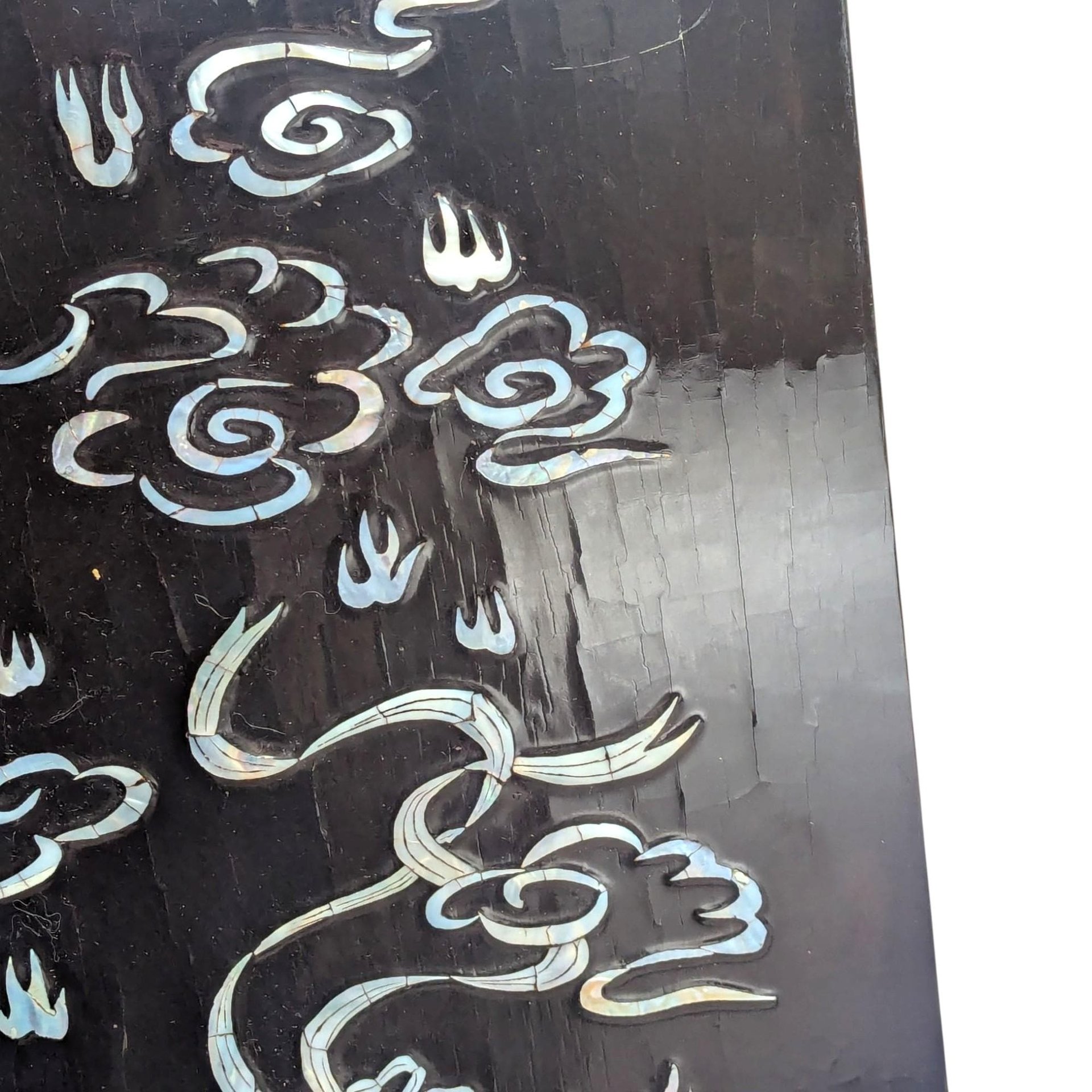 Set of 4 Vintage Korean Abalone Panels: Four Auspicious Creatures Art