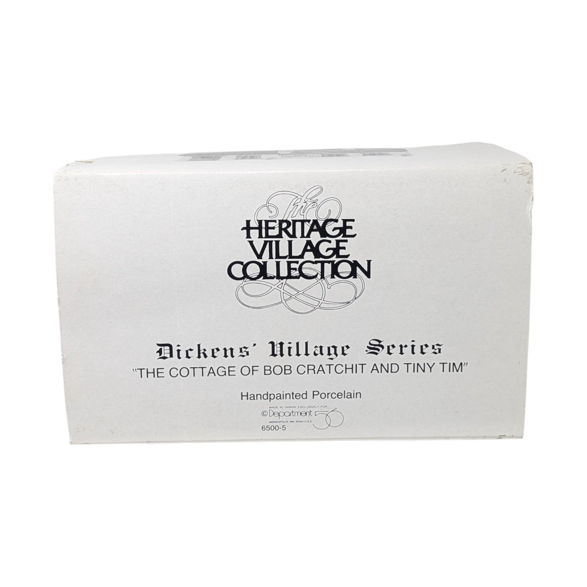 Vintage 1988 Bob Crachit & Tiny Tim Cottage: Dept 56 Dickens Village House