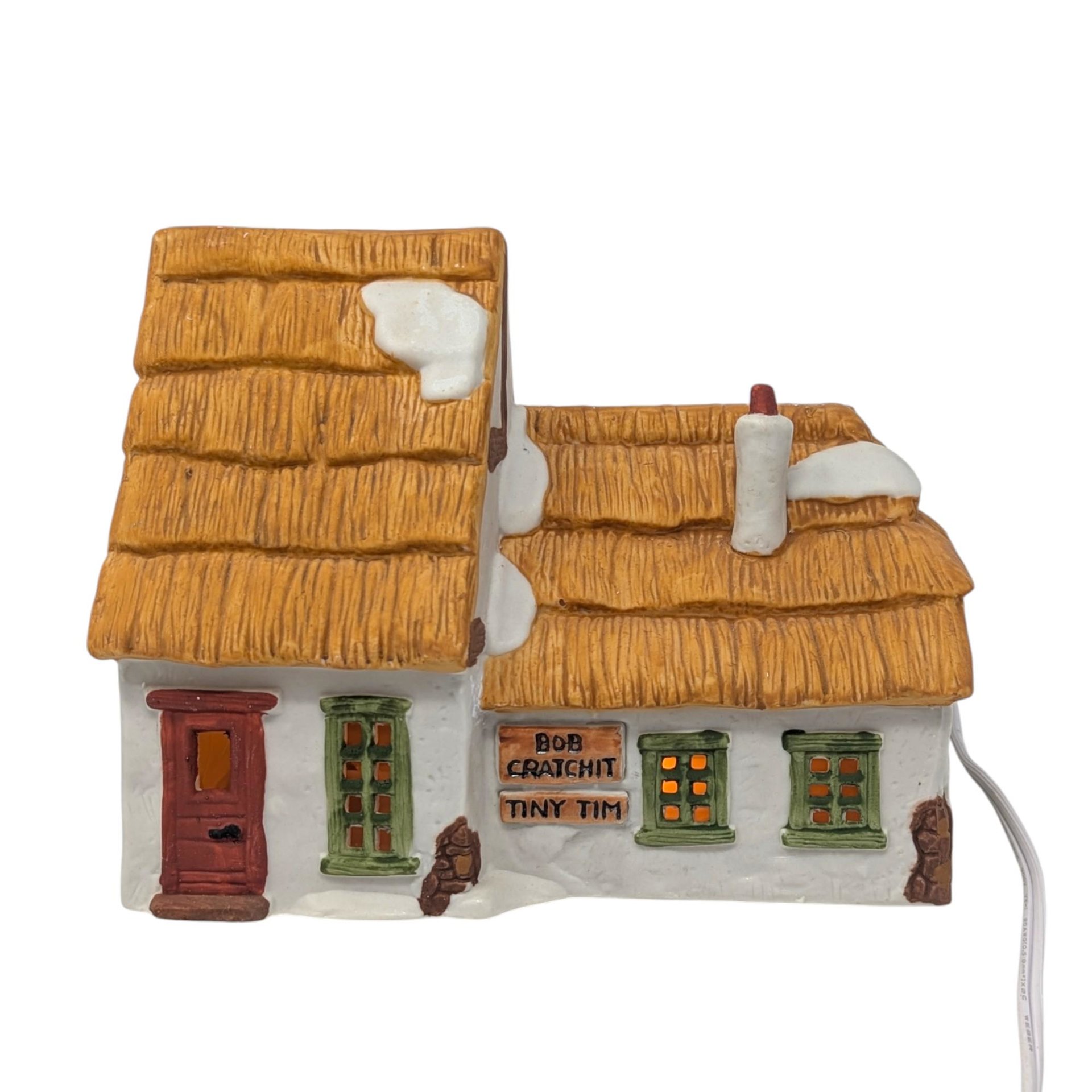 Vintage 1988 Bob Crachit & Tiny Tim Cottage: Dept 56 Dickens Village House