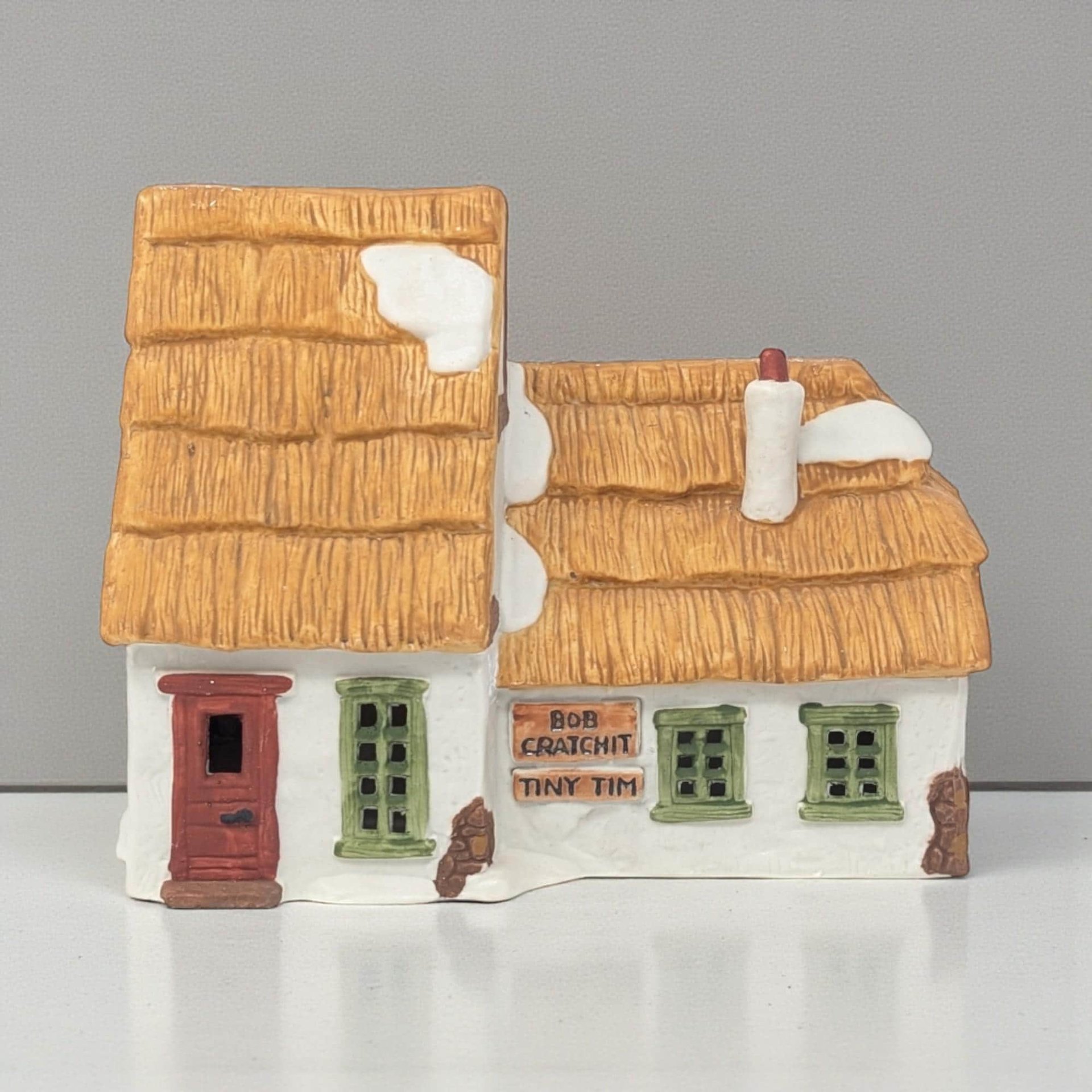Vintage 1988 Bob Crachit & Tiny Tim Cottage: Dept 56 Dickens Village House