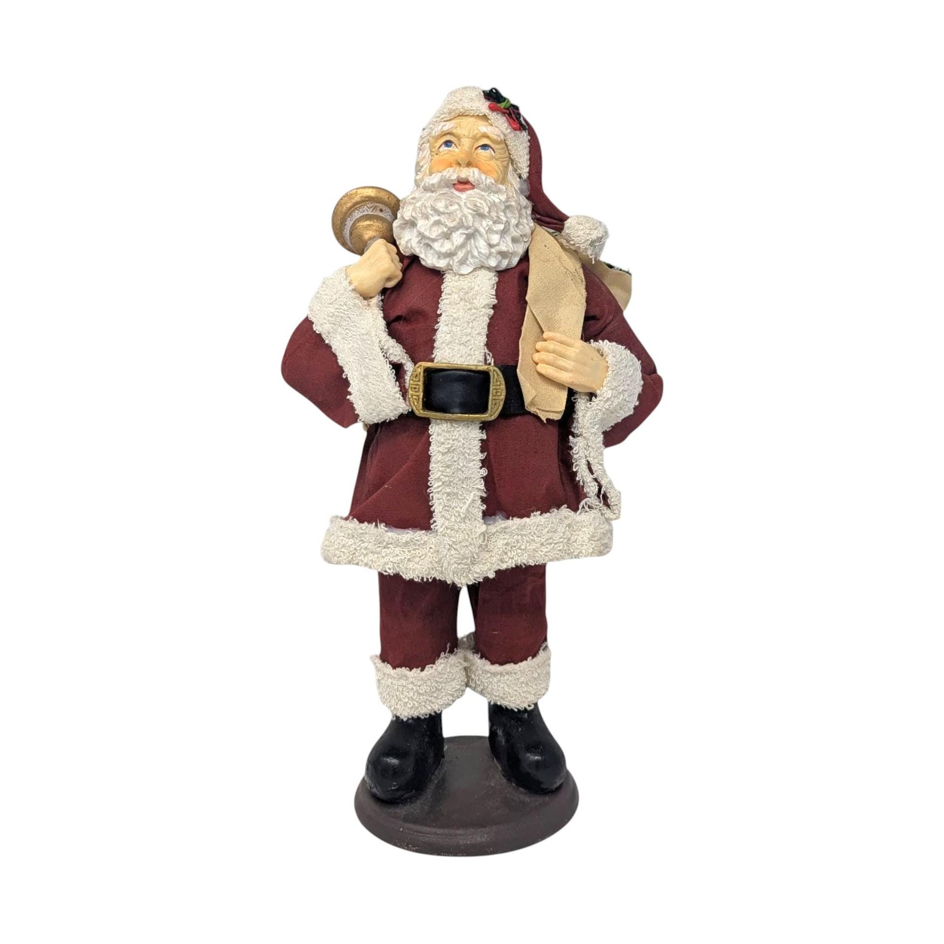 Vintage Standing Santa Figurine: 10" Traditional Holiday Decor
