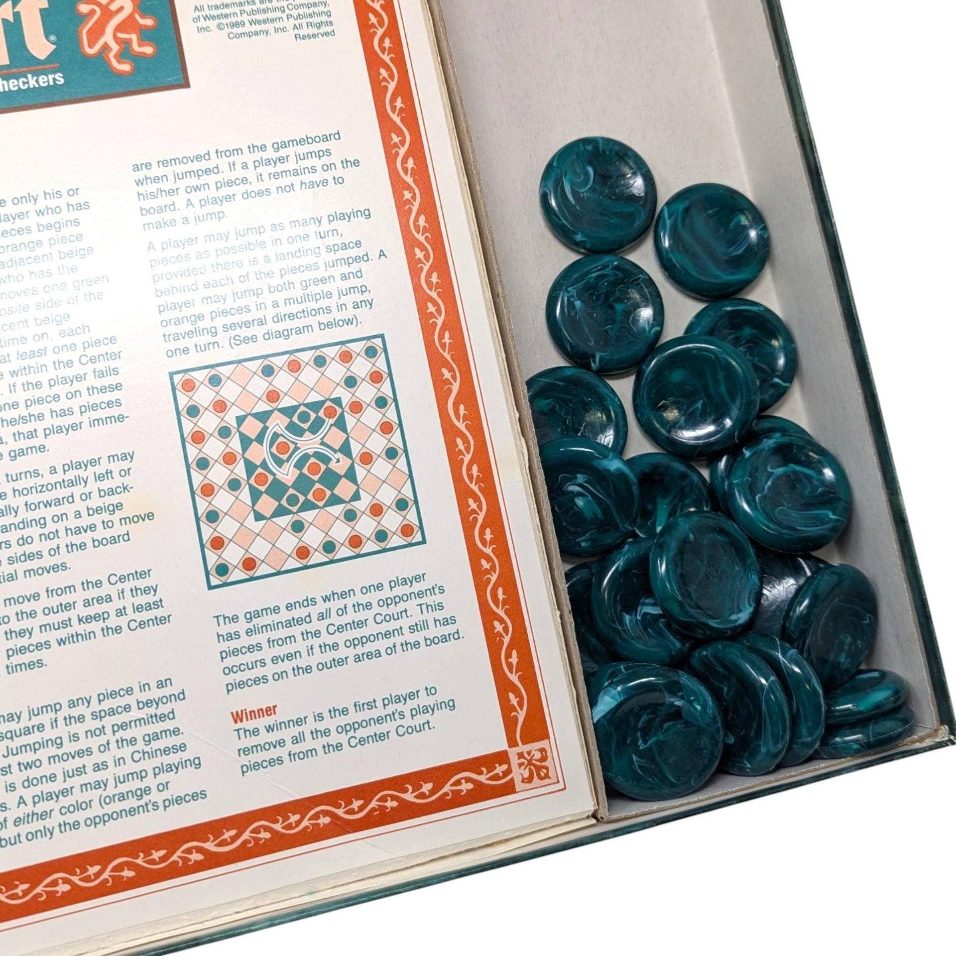 Vintage 1989 King's Court Game: Golden Supercheckers Strategy Game