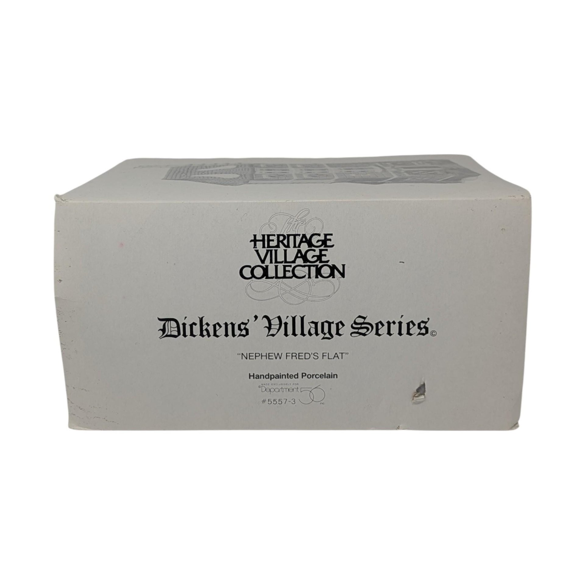 Vintage 1991 "Nephew Fred's Flat" House: Dept 56 Dickens' Village Collectible