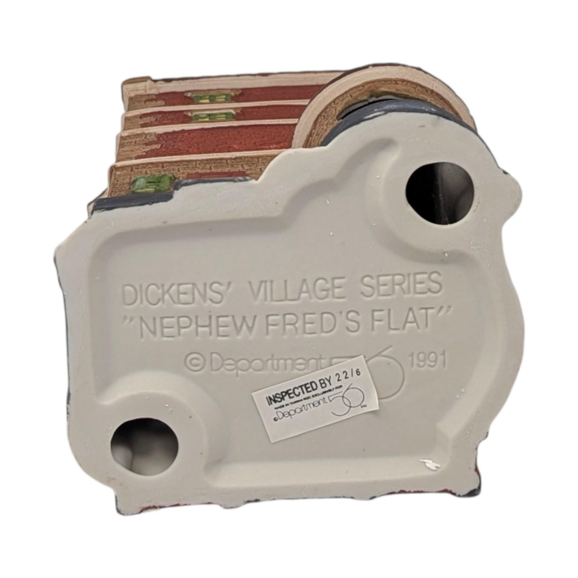 Vintage 1991 "Nephew Fred's Flat" House: Dept 56 Dickens' Village Collectible